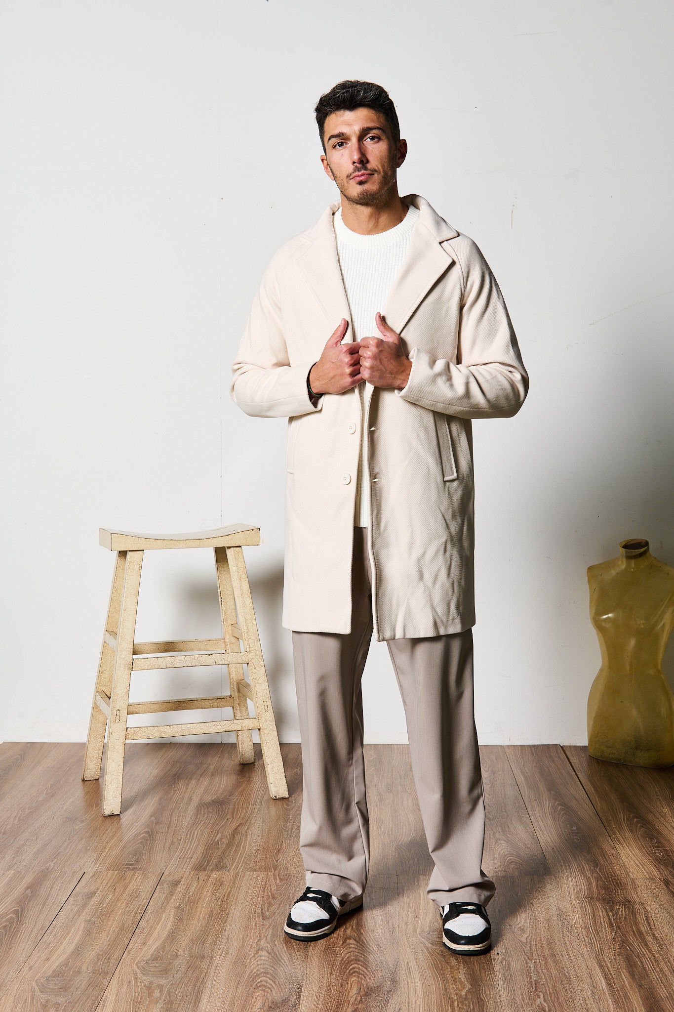 CAPPOTTO MONOPETTO PANNA