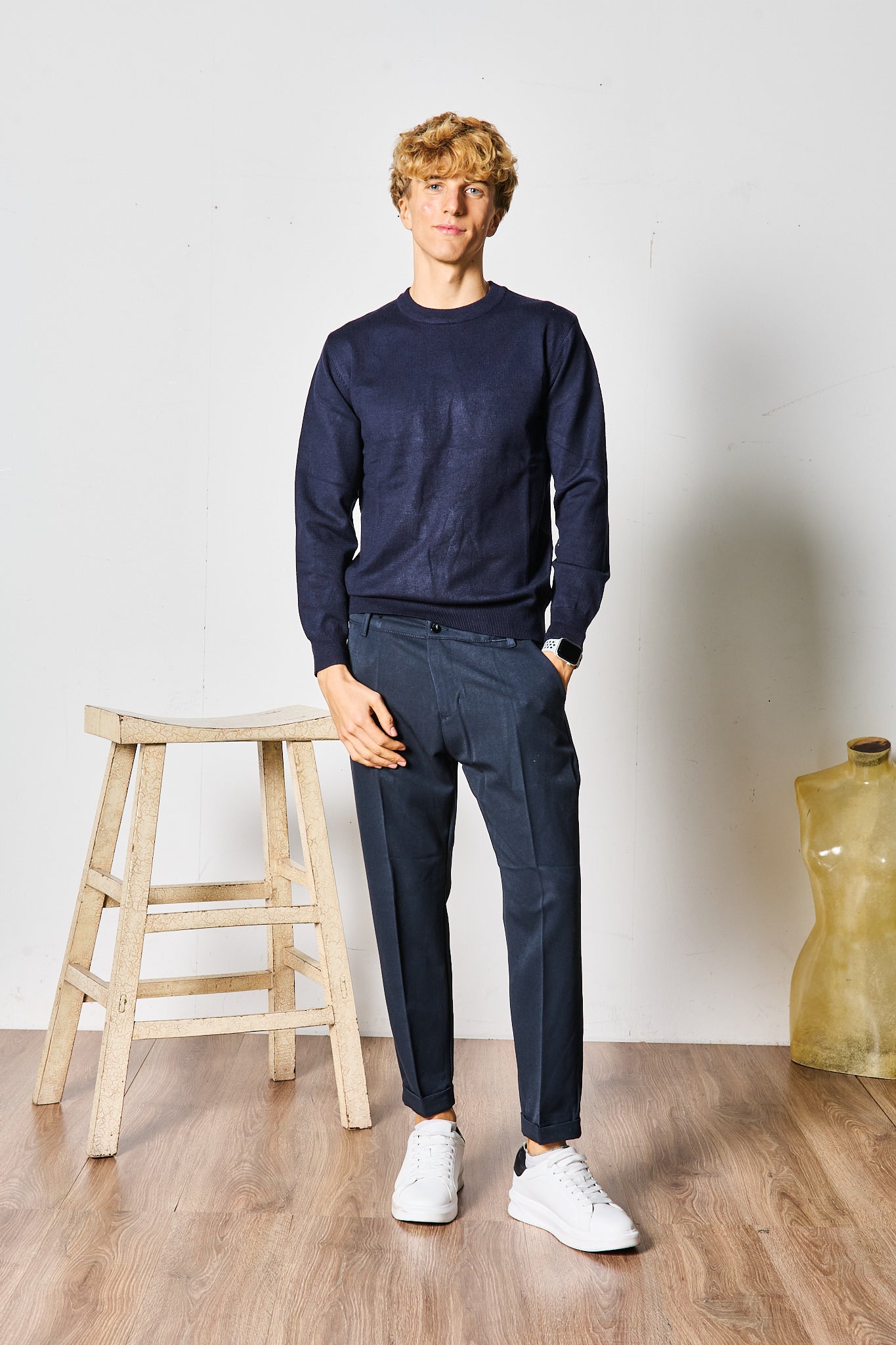PANTALONE BLU ELEGANTE