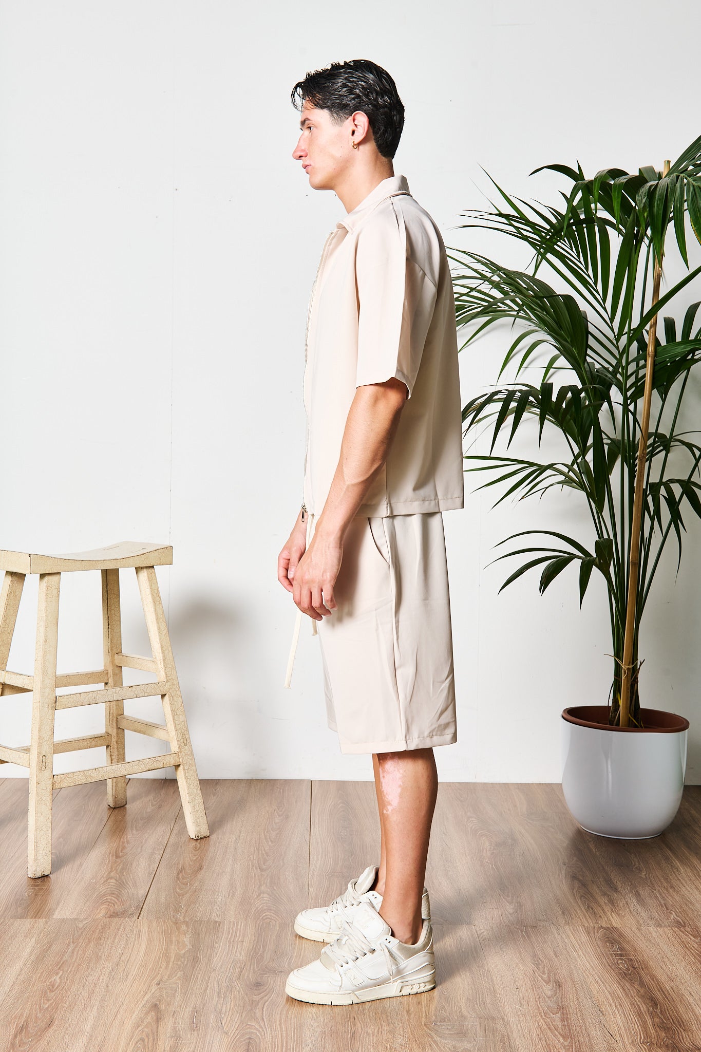 COMPLETO ZIP BEIGE BERMUDA