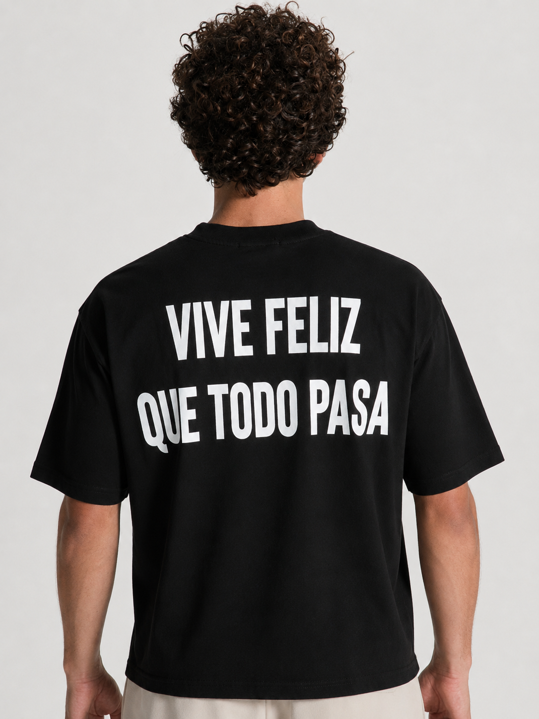 T-SHIRT VIVE FELIZ NERA
