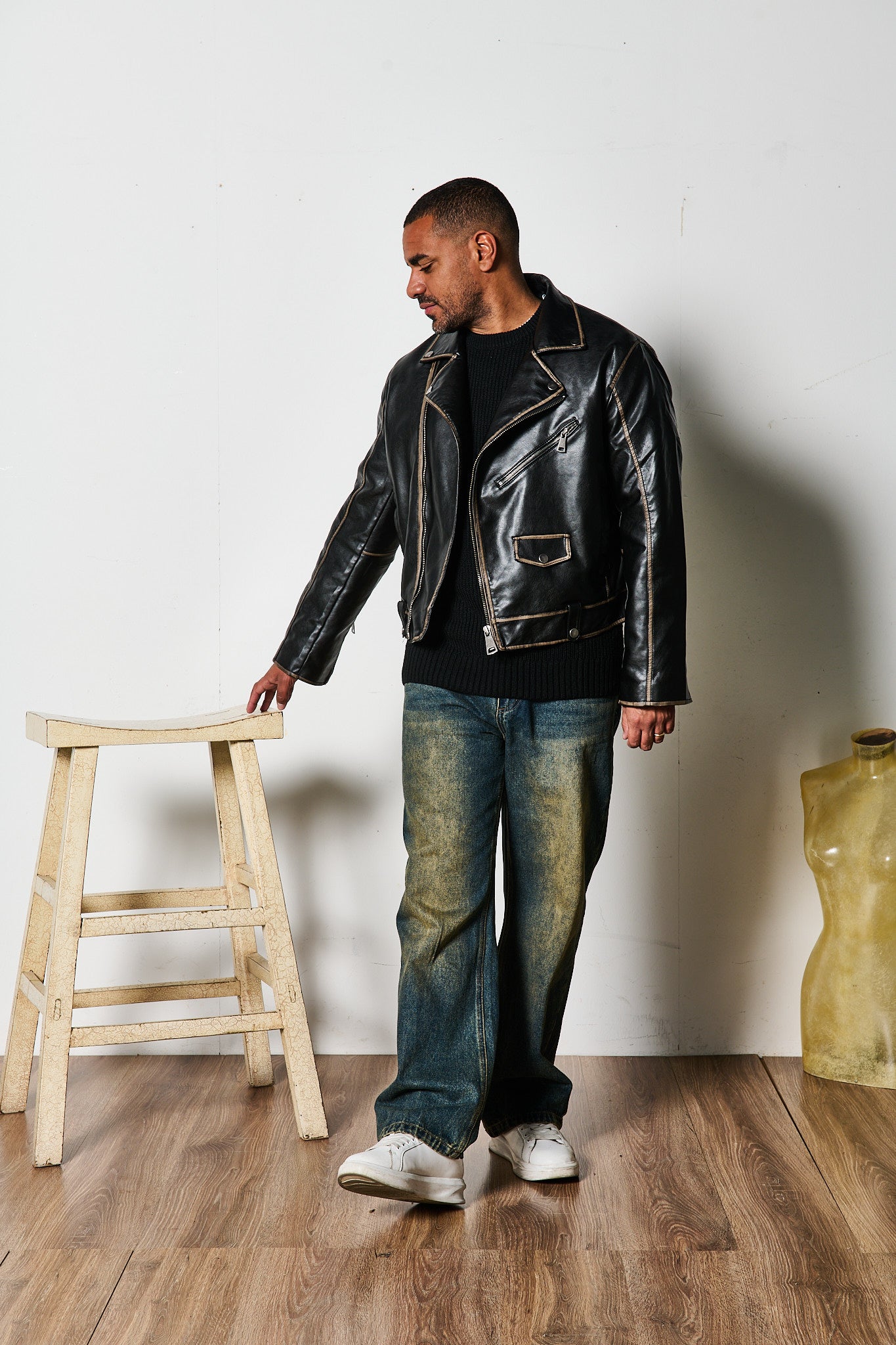 GIACCA IN ECOPELLE EFFETO WASHED