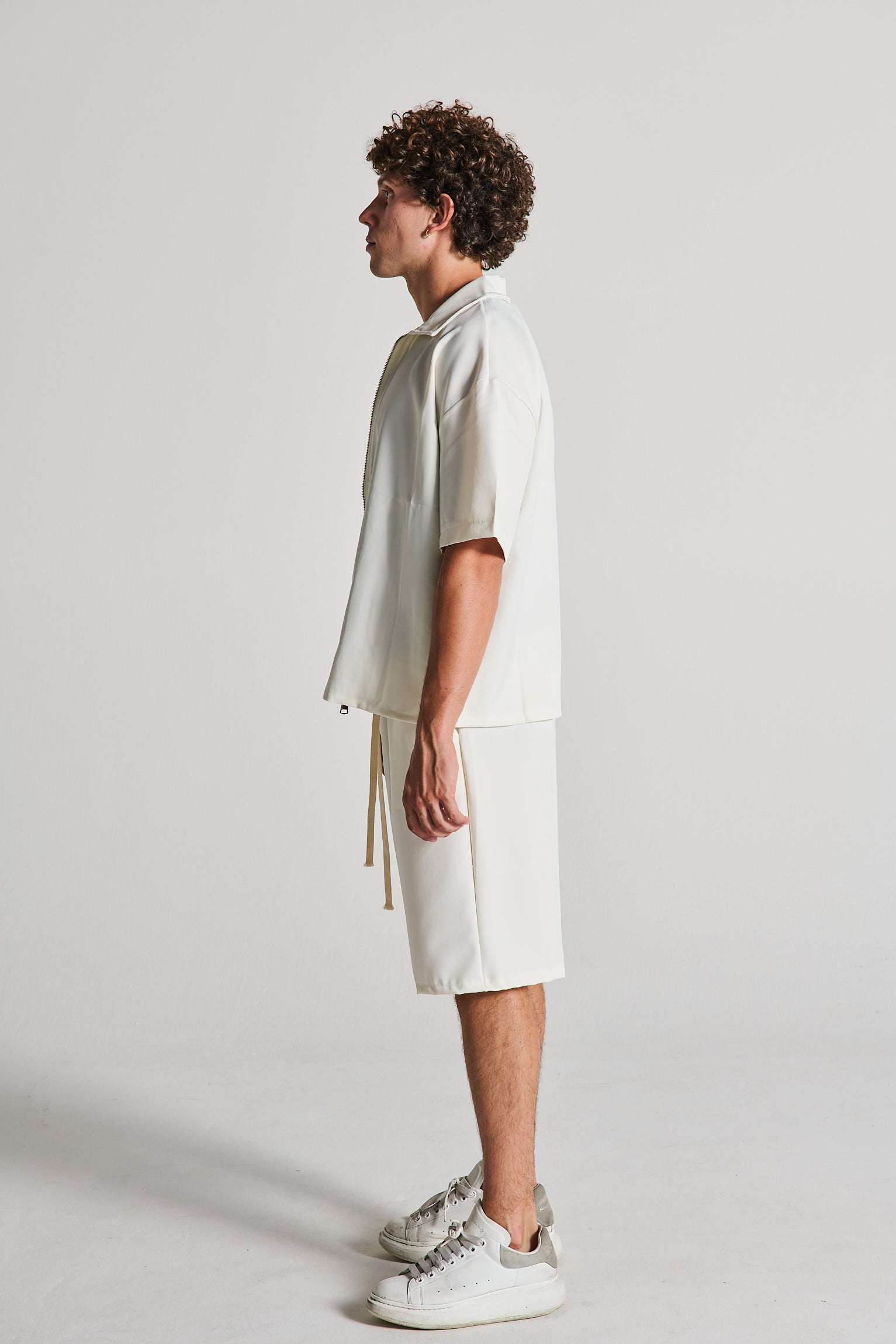 COMPLETO ZIP BIANCO BERMUDA