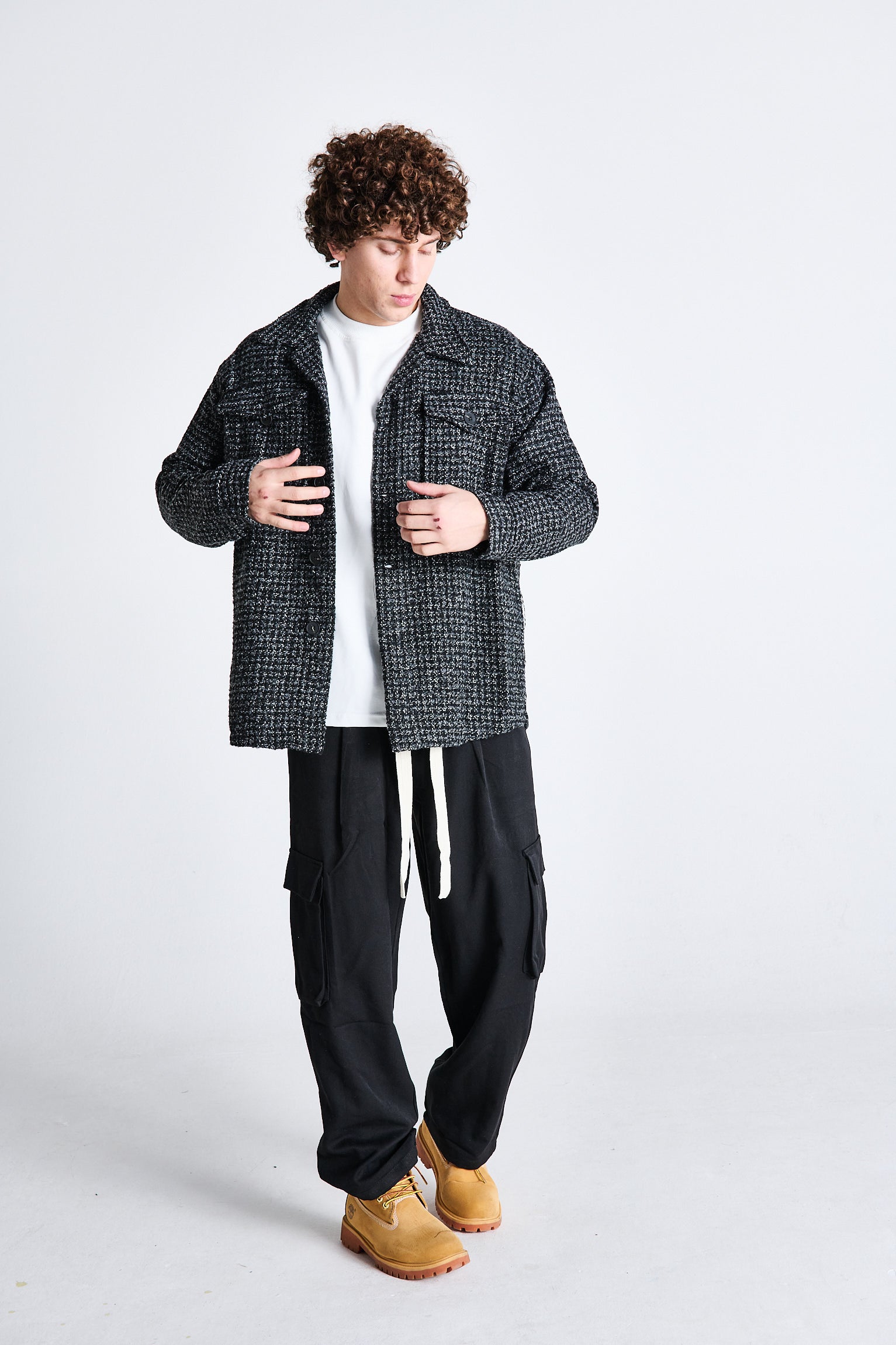 CAMICIA A QUADRI GRIGIO SCURO