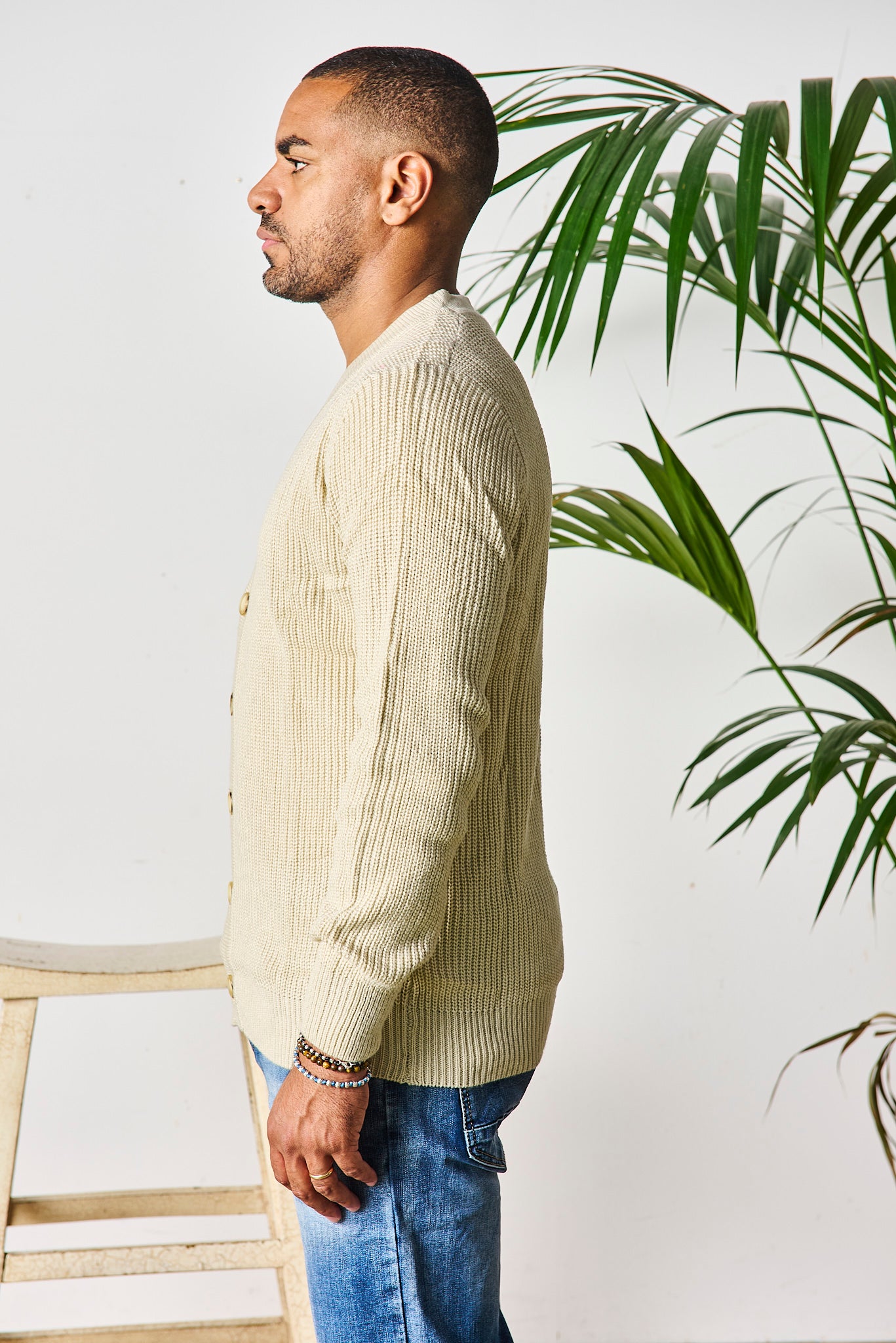 CARDIGAN MISTO LANA BEIGE