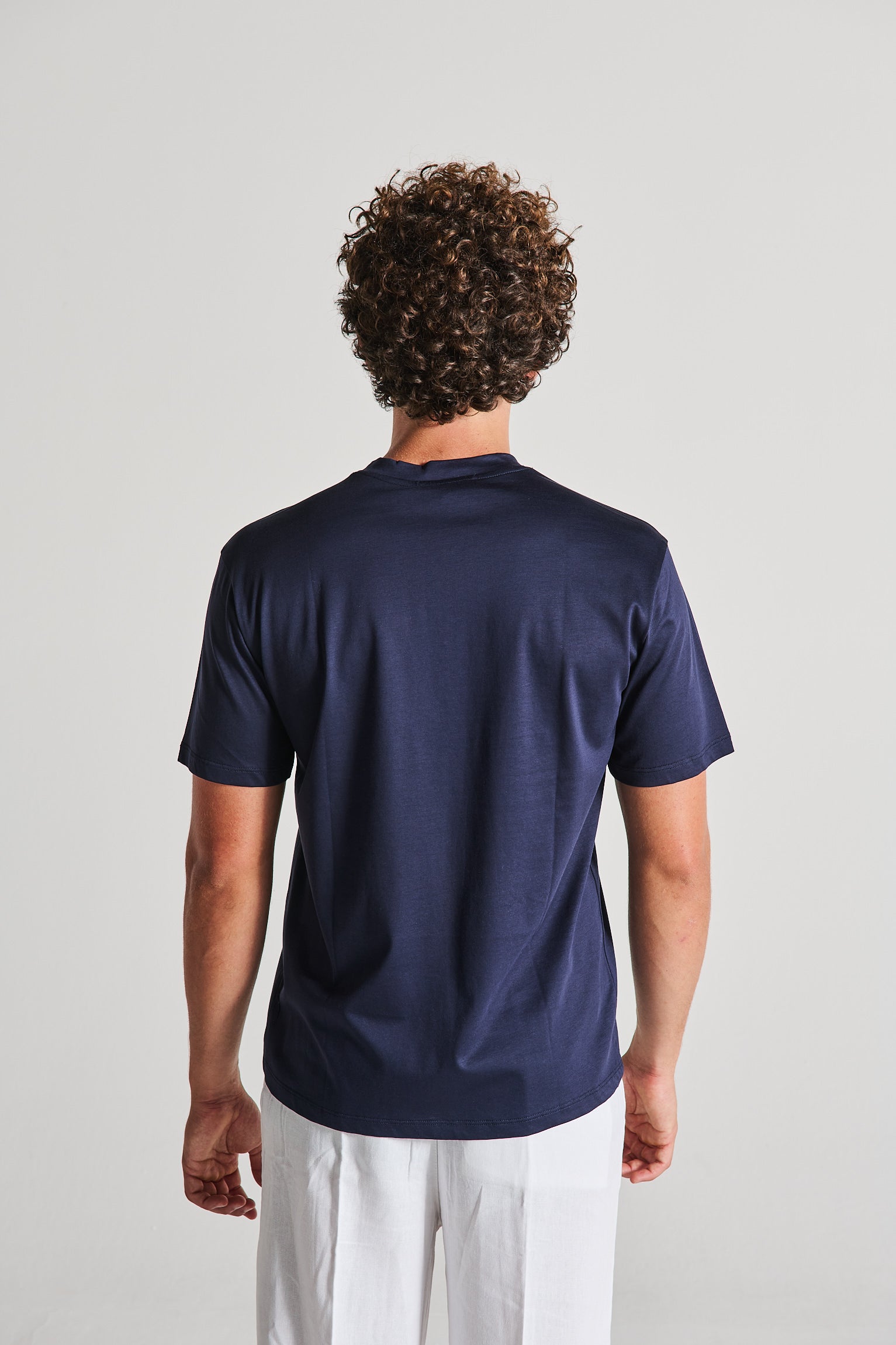 T-SHIRT FILO DI SCOZIA BLU