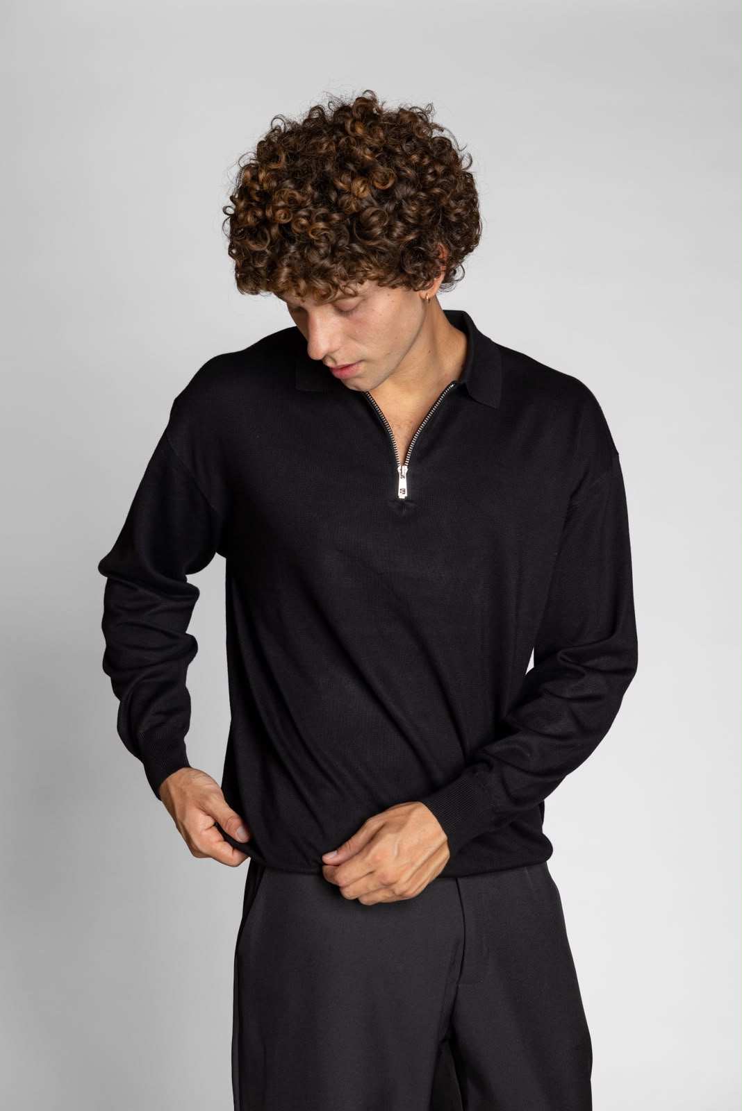 POLO ZIP NERA