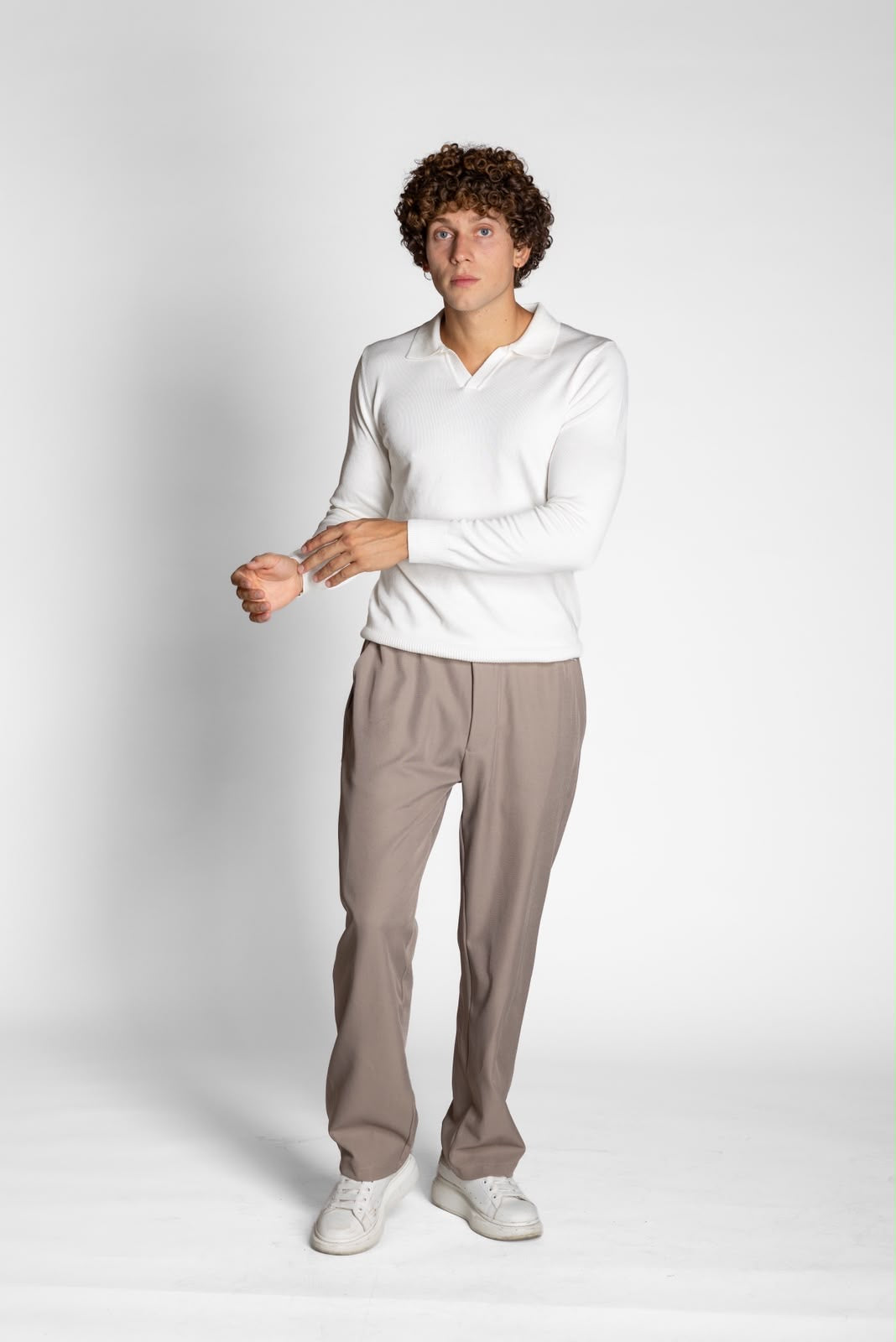 POLO SCOLLO V BIANCA