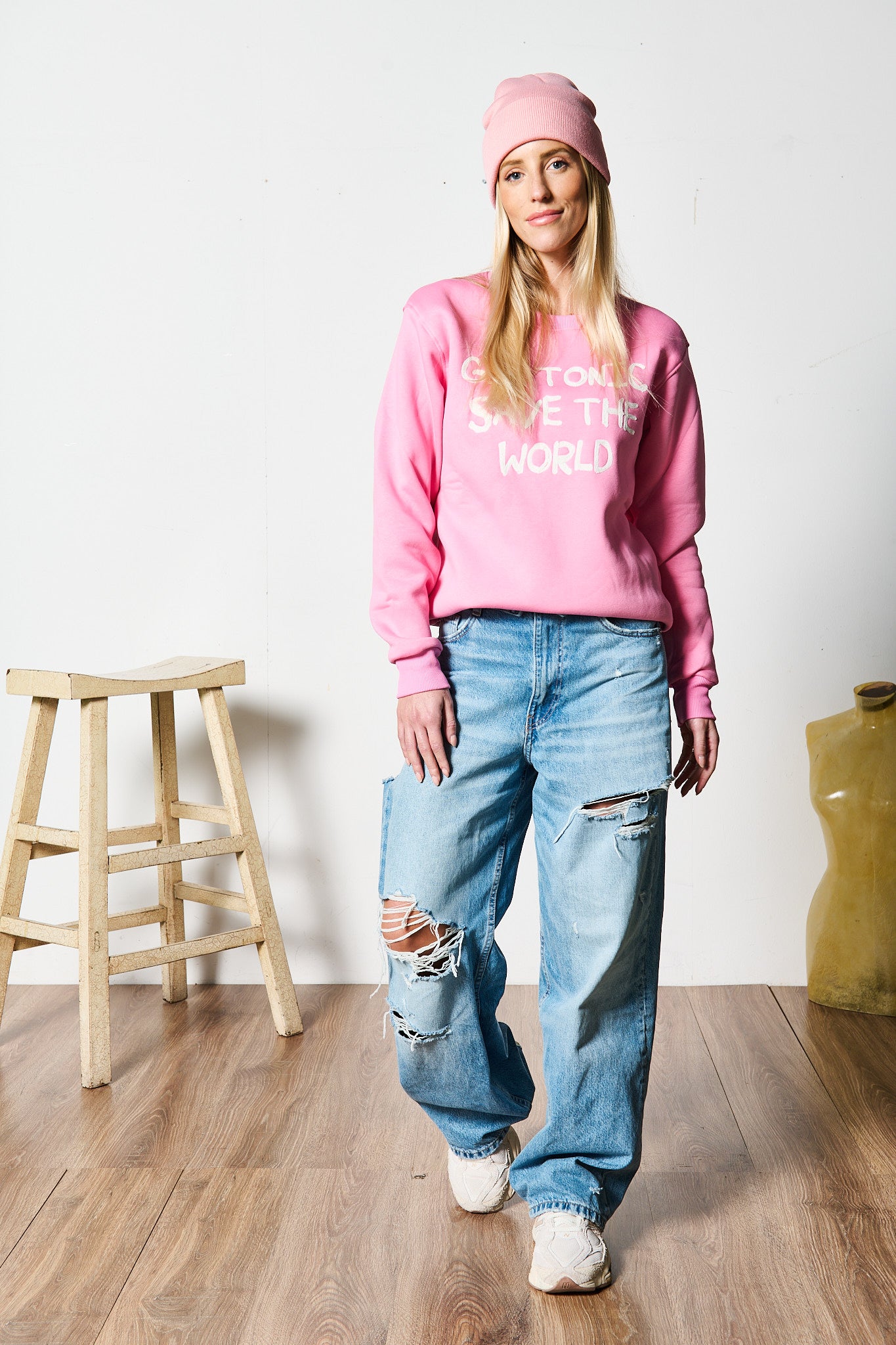 FELPA GIN MOOD ROSA PER LEI