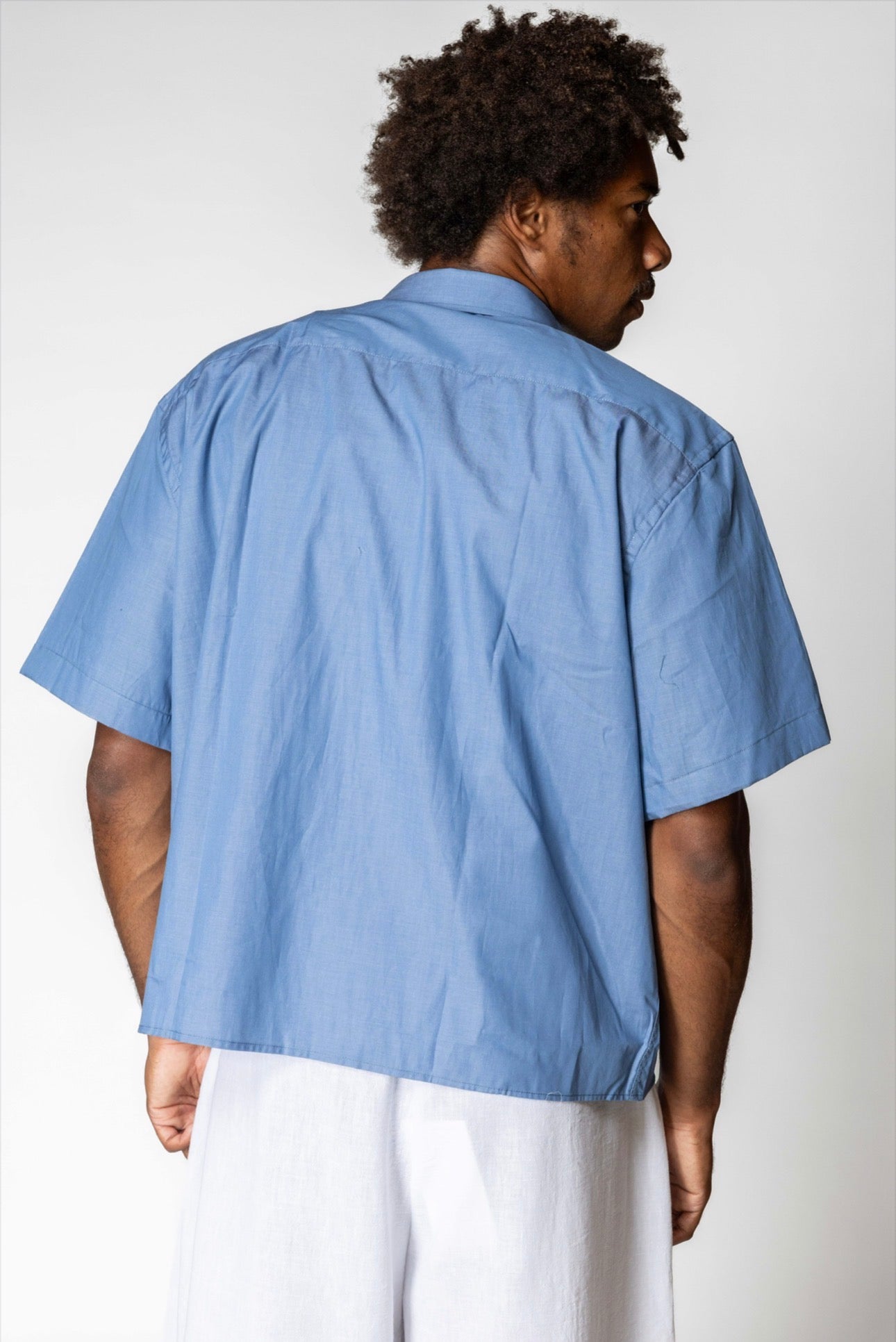 CAMICIA BLU SKY CROP