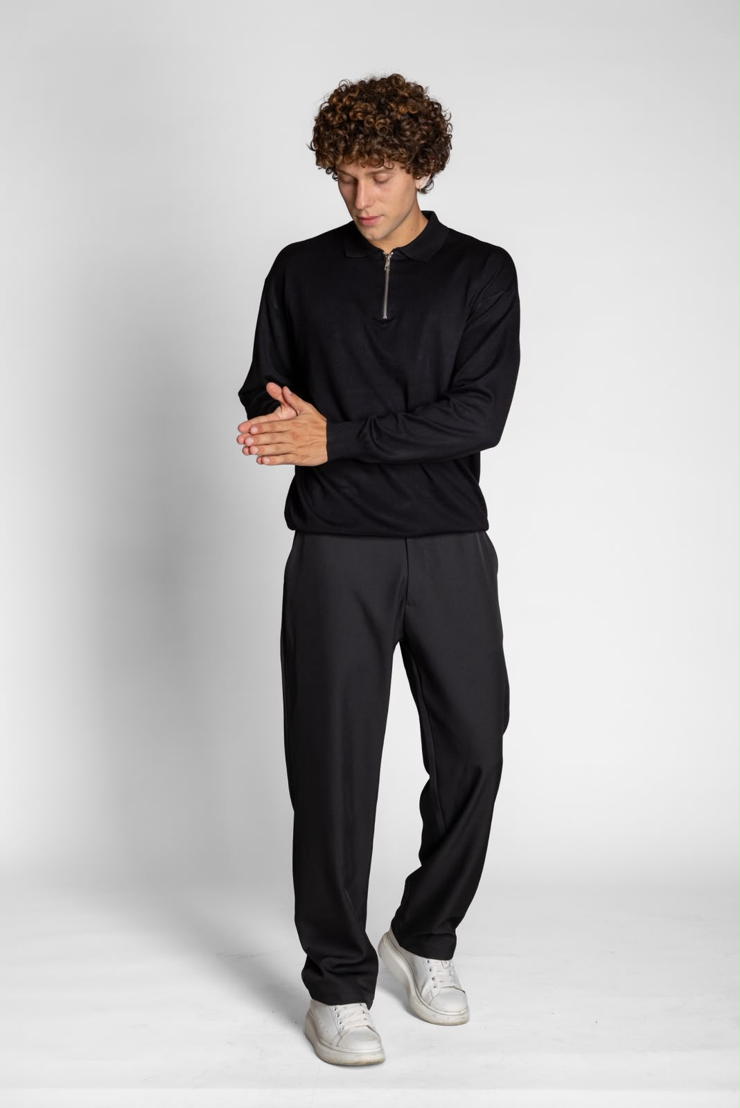 POLO ZIP NERA