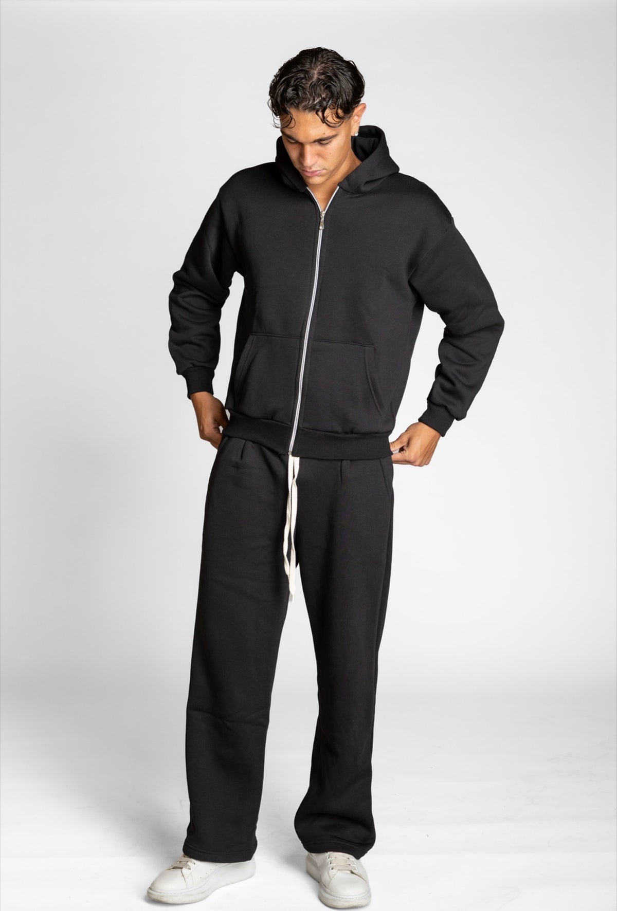 COMPLETO TUTA NERO ZIP