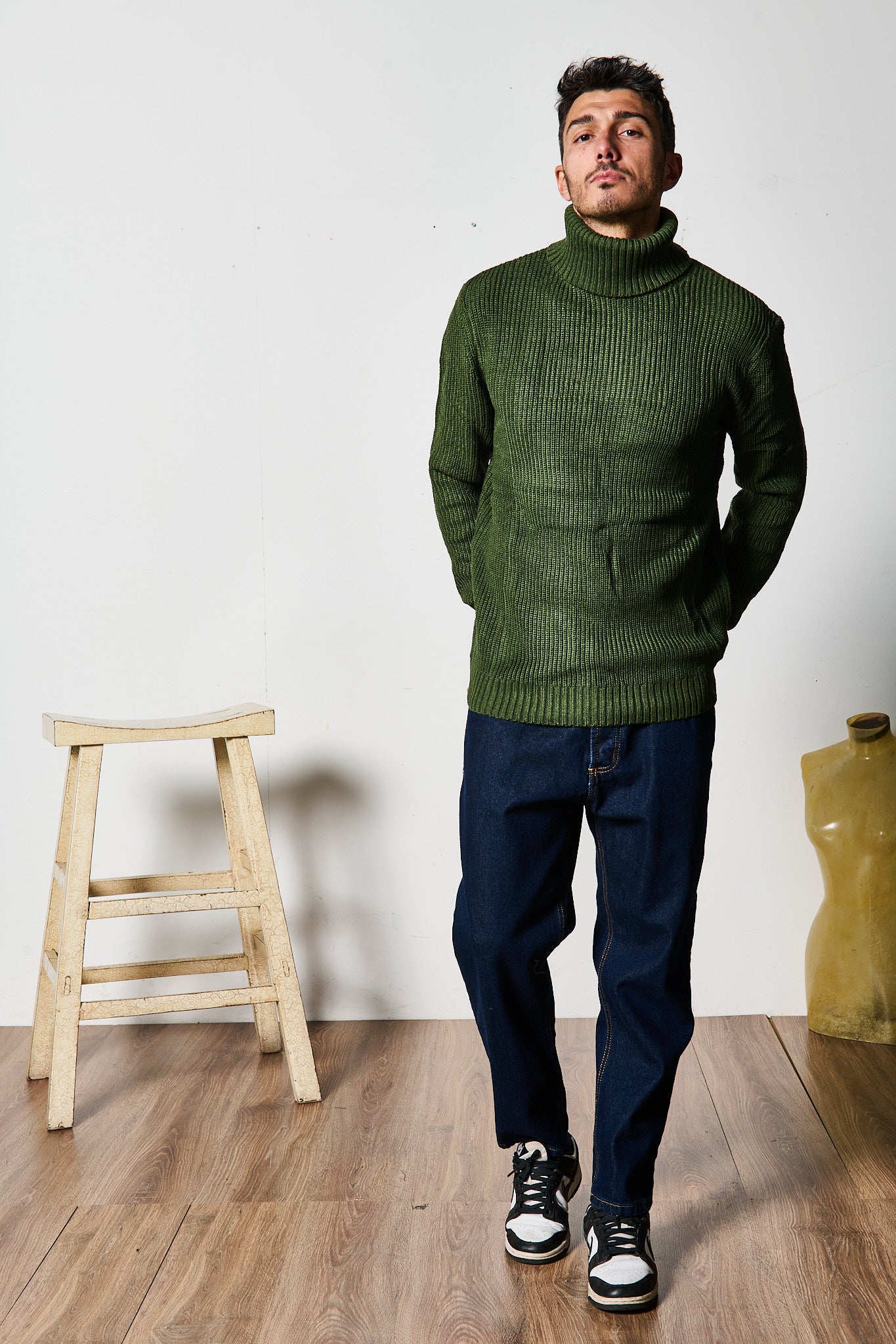 MAGLIONE DOLCEVITA VERDE MILITARE