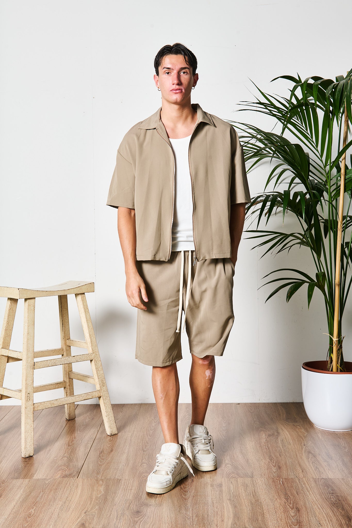 COMPLETO ZIP FANGO BERMUDA