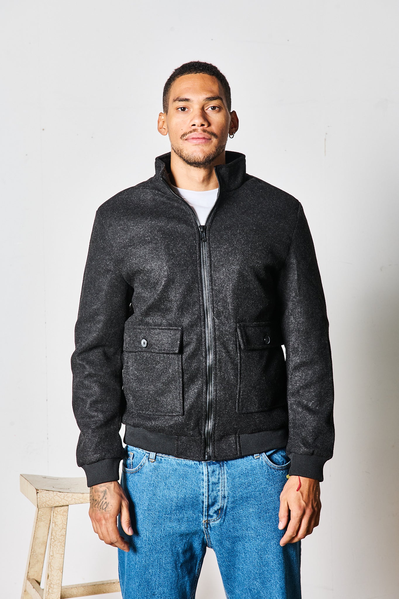 BOMBER NERO SFUMATO
