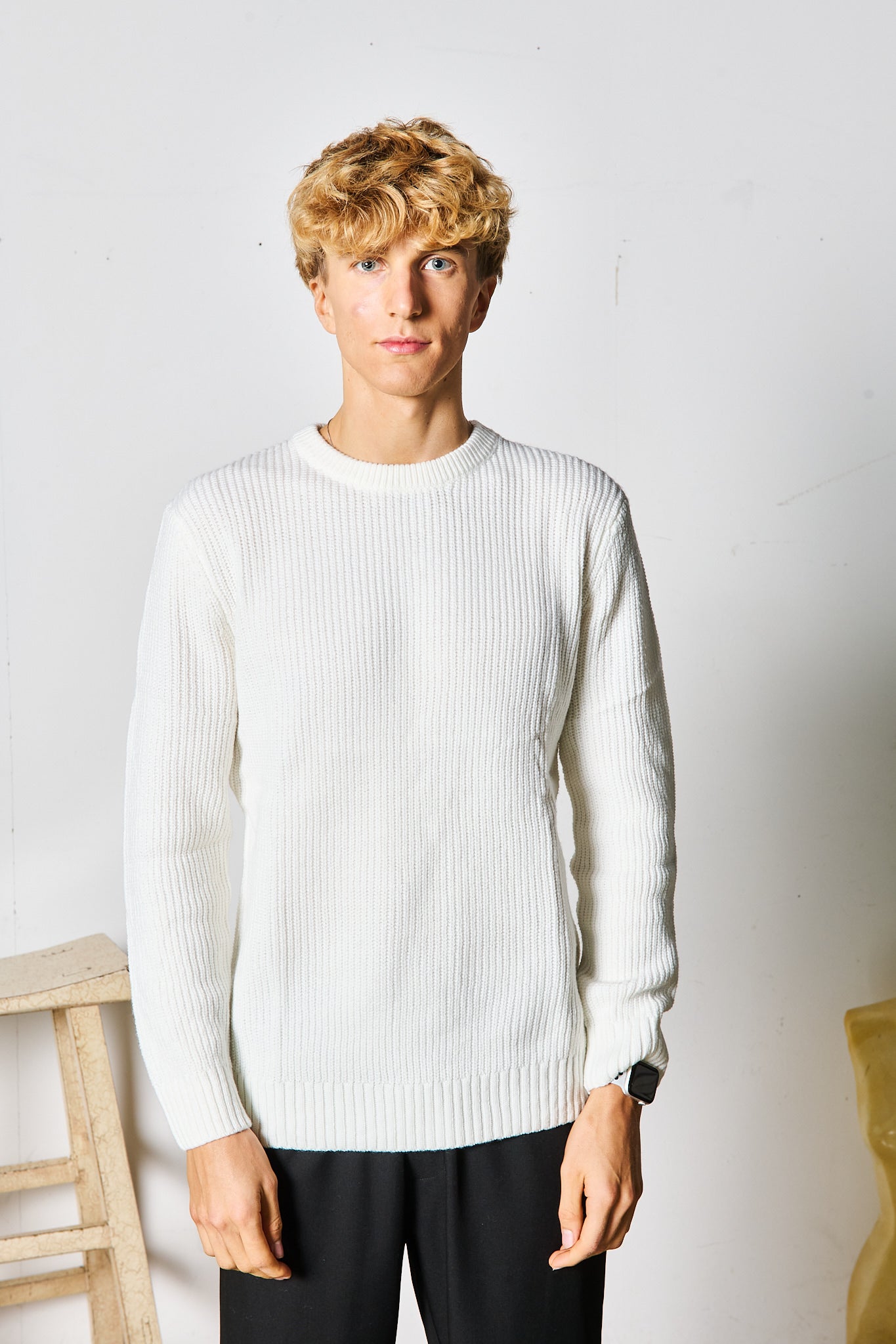 MAGLIONE PANNA MISTO LANA