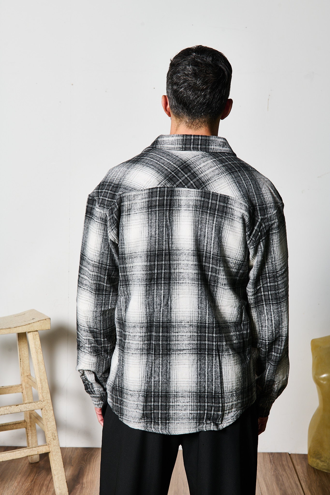 GIACCA A QUADRI BIANCO NERA