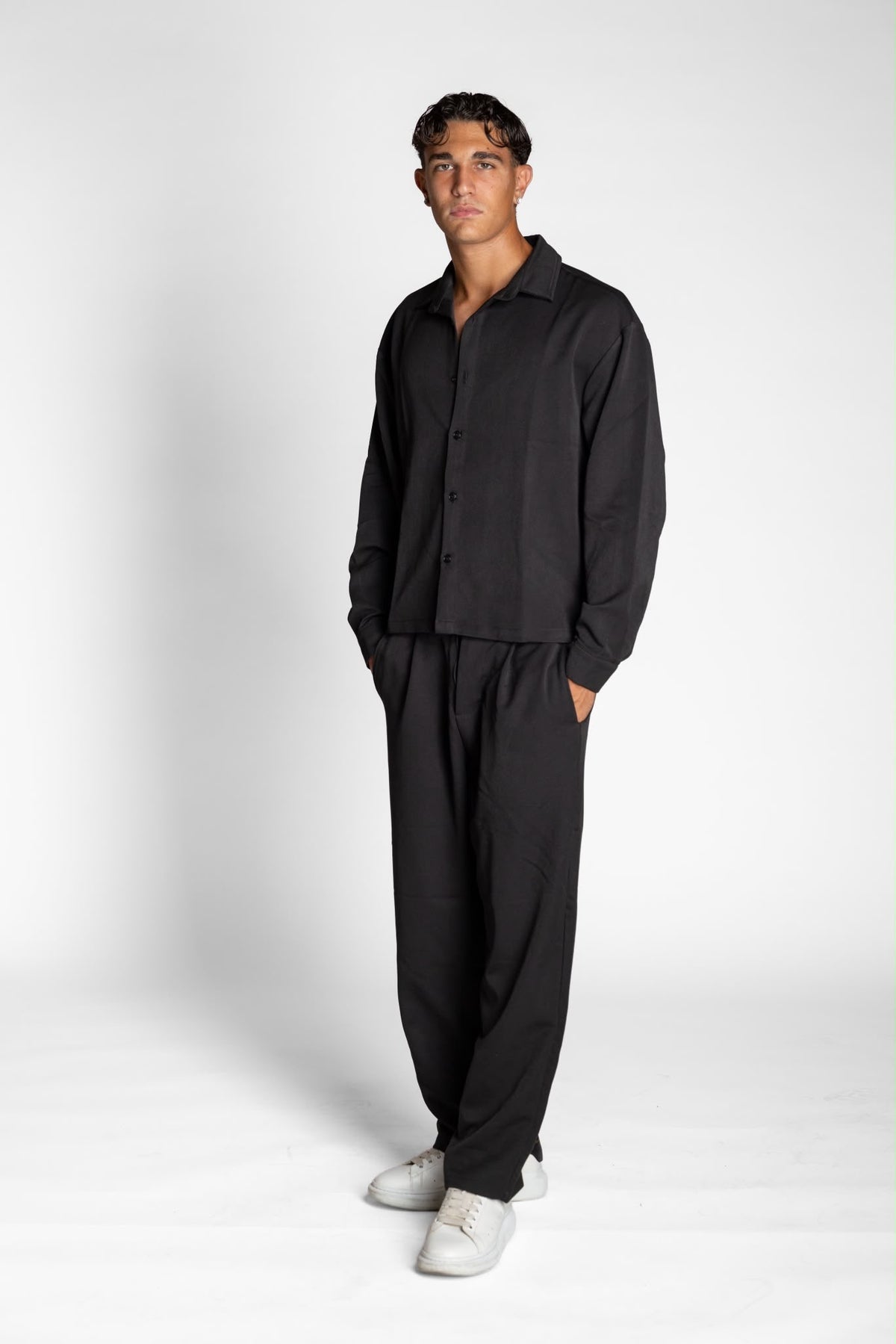COORDINATO CROP NERO