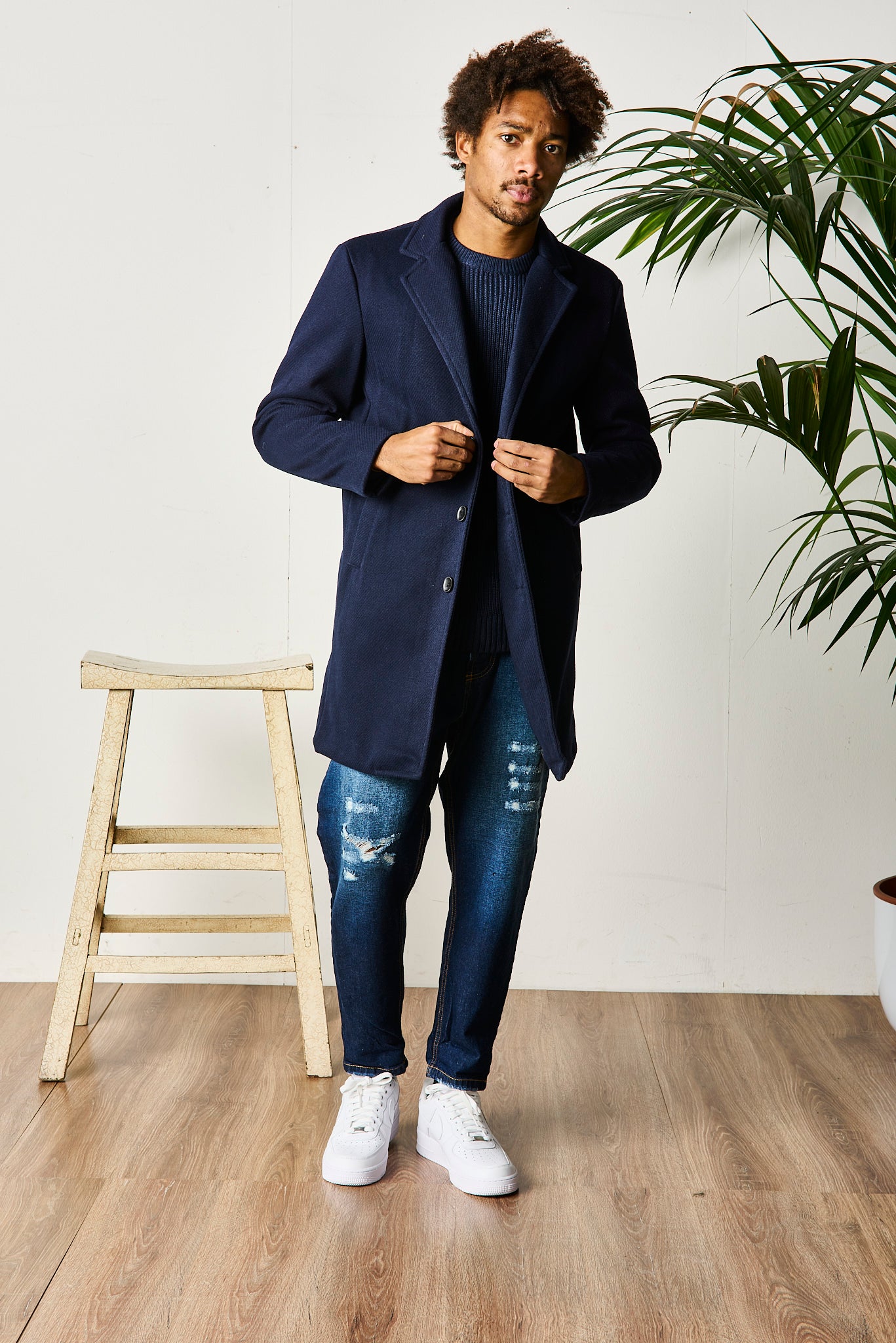 CAPPOTTO BLU MONOPETTO