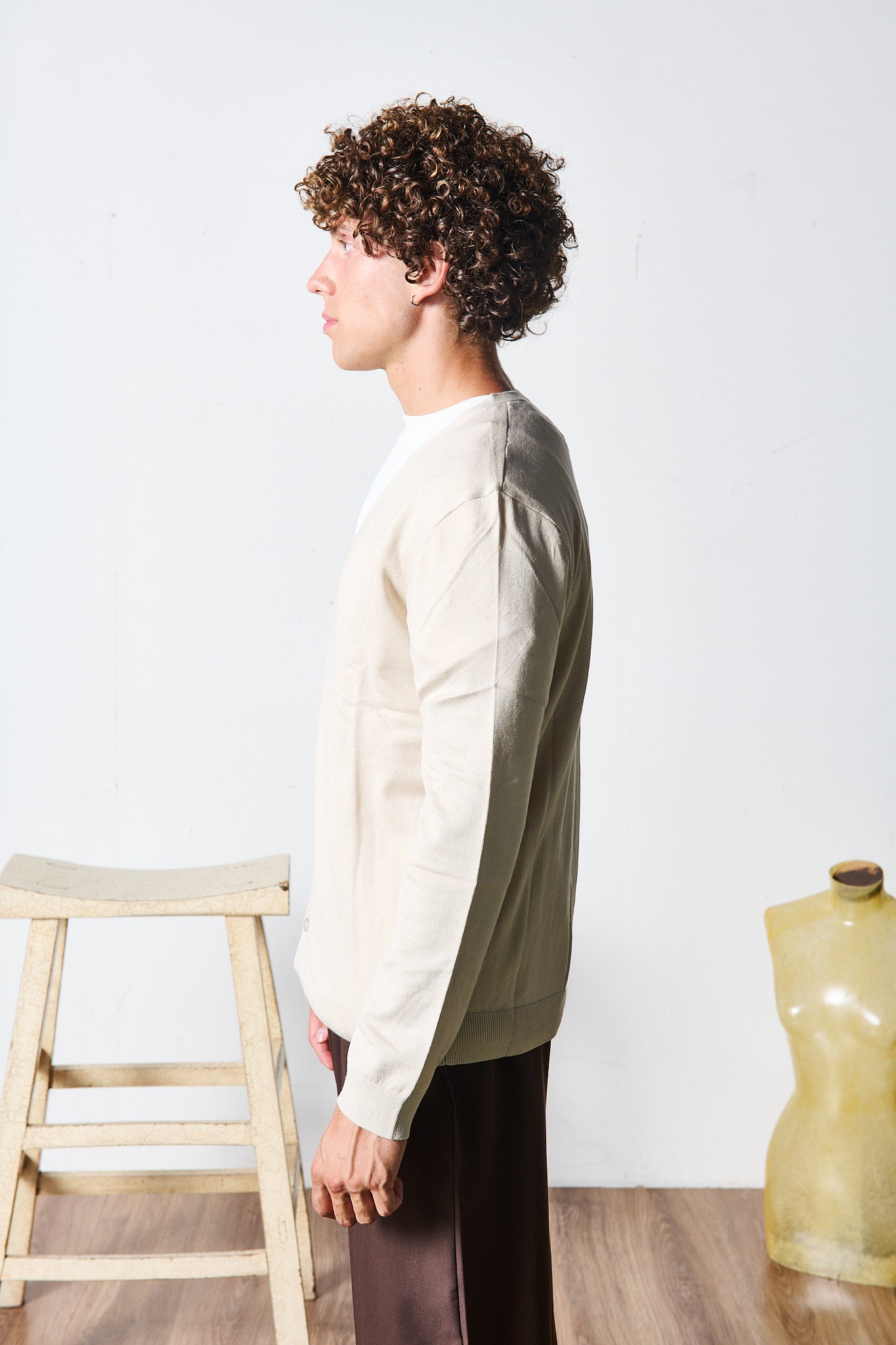 CARDIGAN IN MAGLIA BEIGE