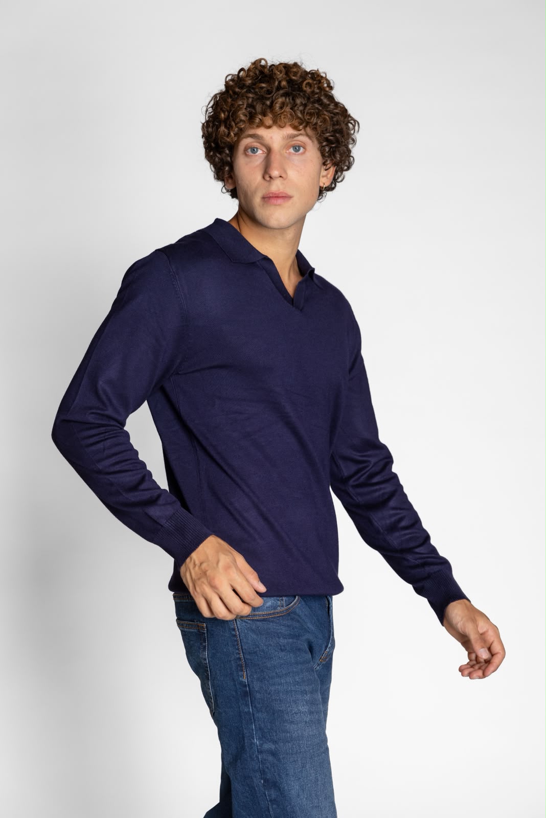 POLO SCOLLO V BLU
