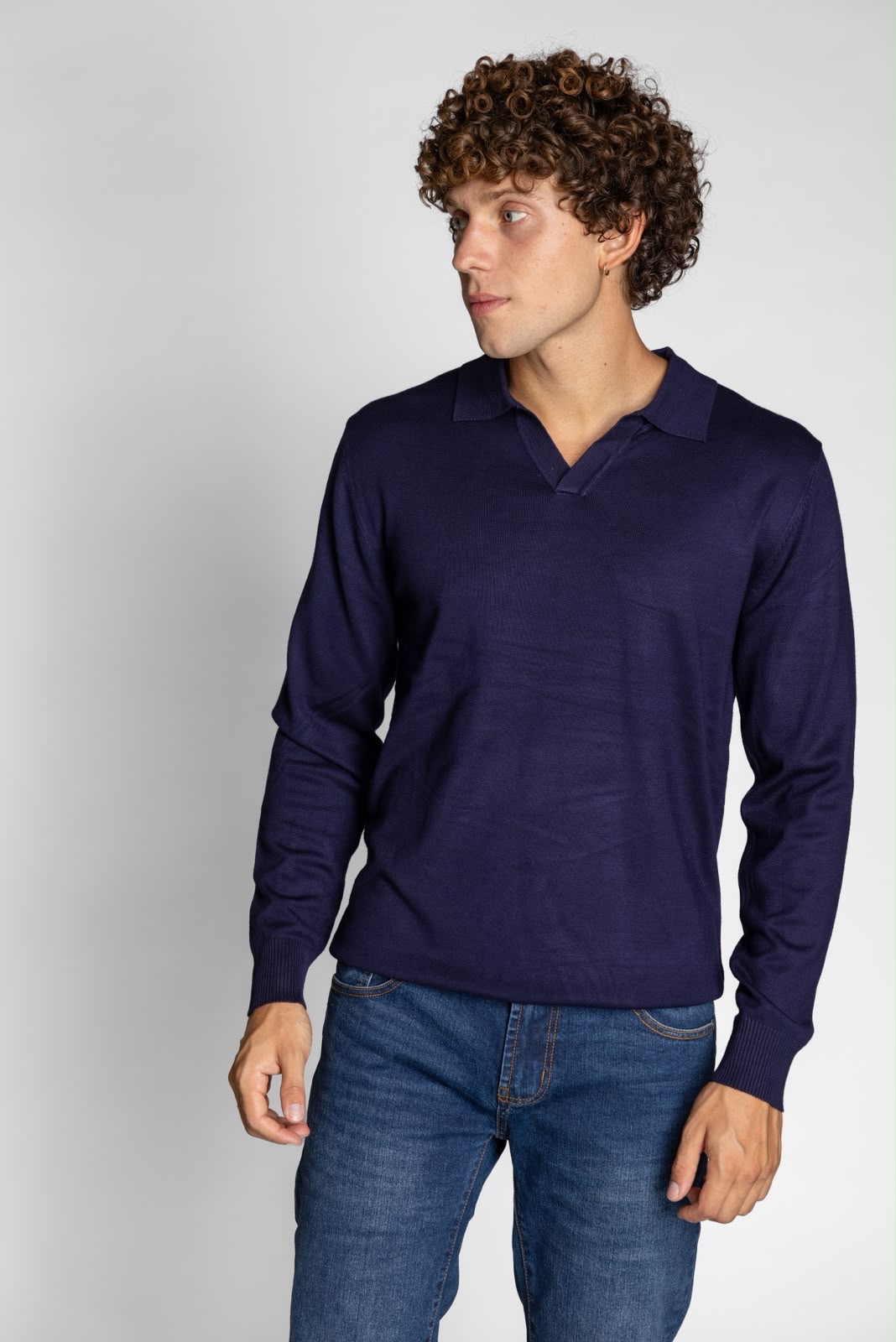 POLO SCOLLO V BLU