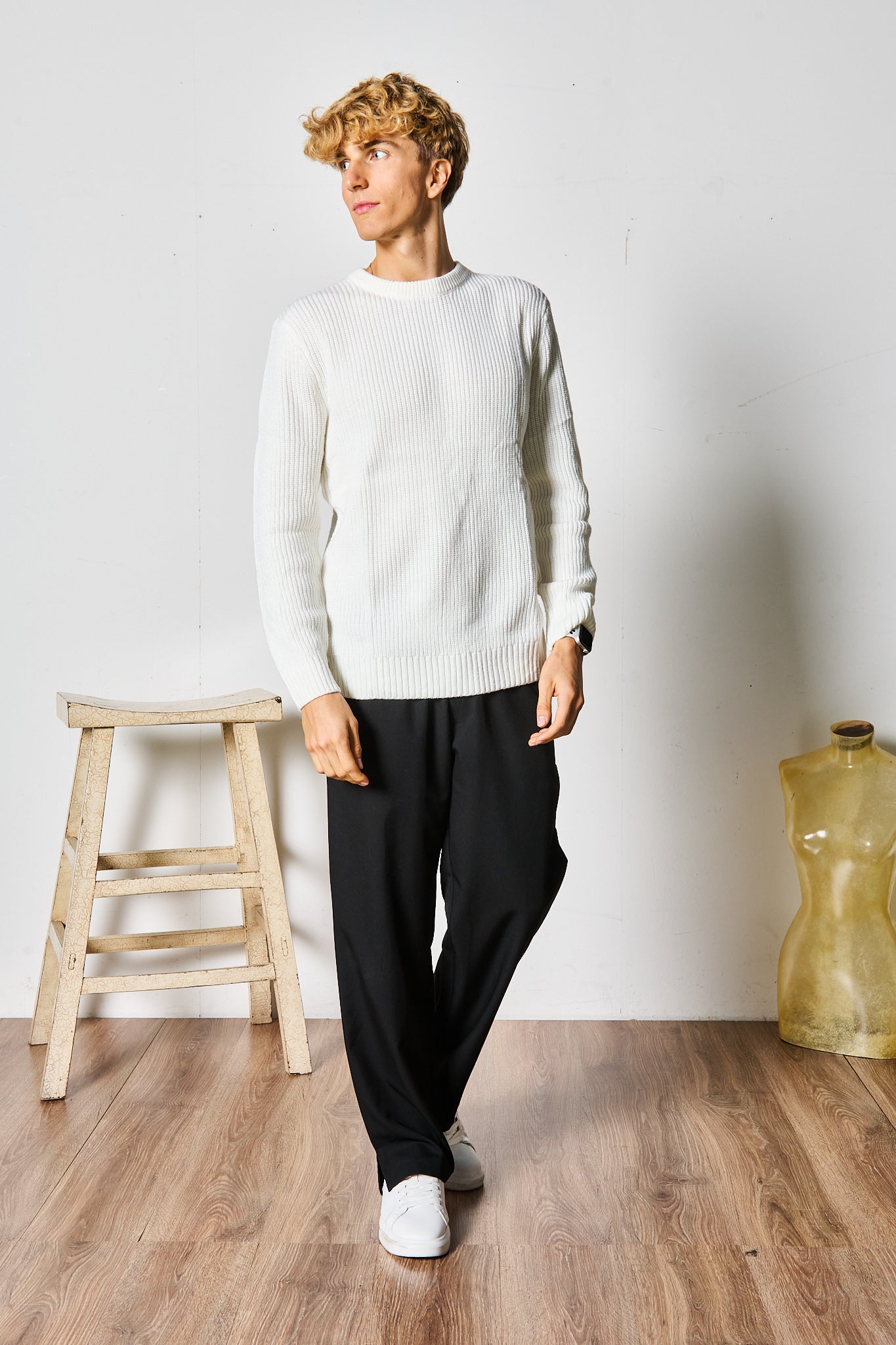 MAGLIONE PANNA MISTO LANA