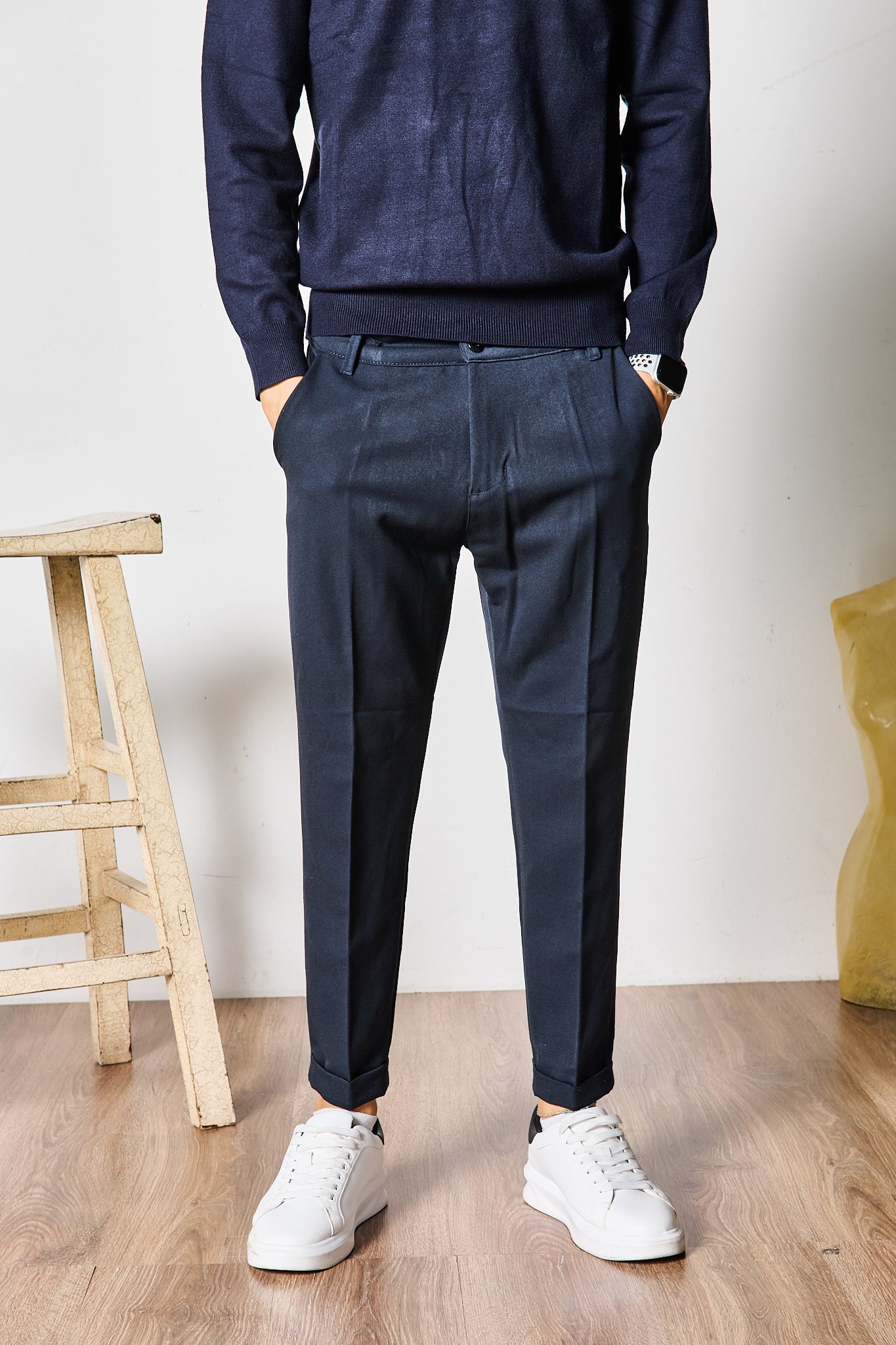PANTALONE BLU ELEGANTE