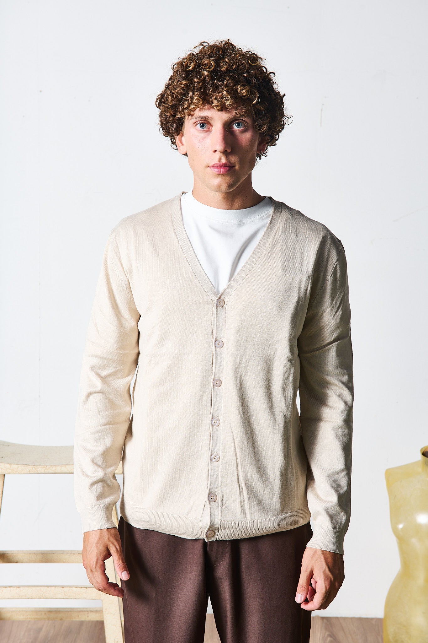 CARDIGAN IN MAGLIA BEIGE