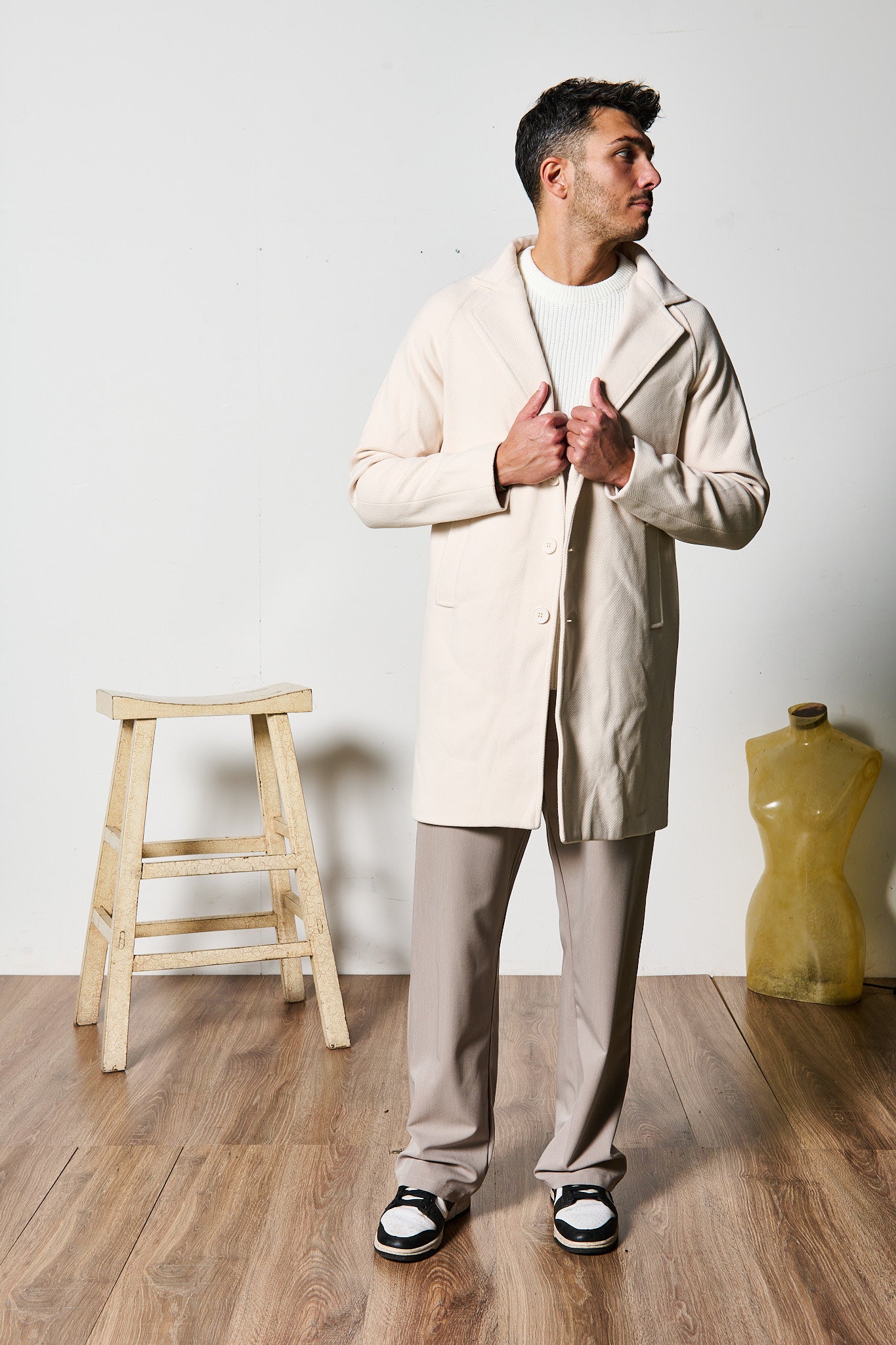 CAPPOTTO MONOPETTO PANNA