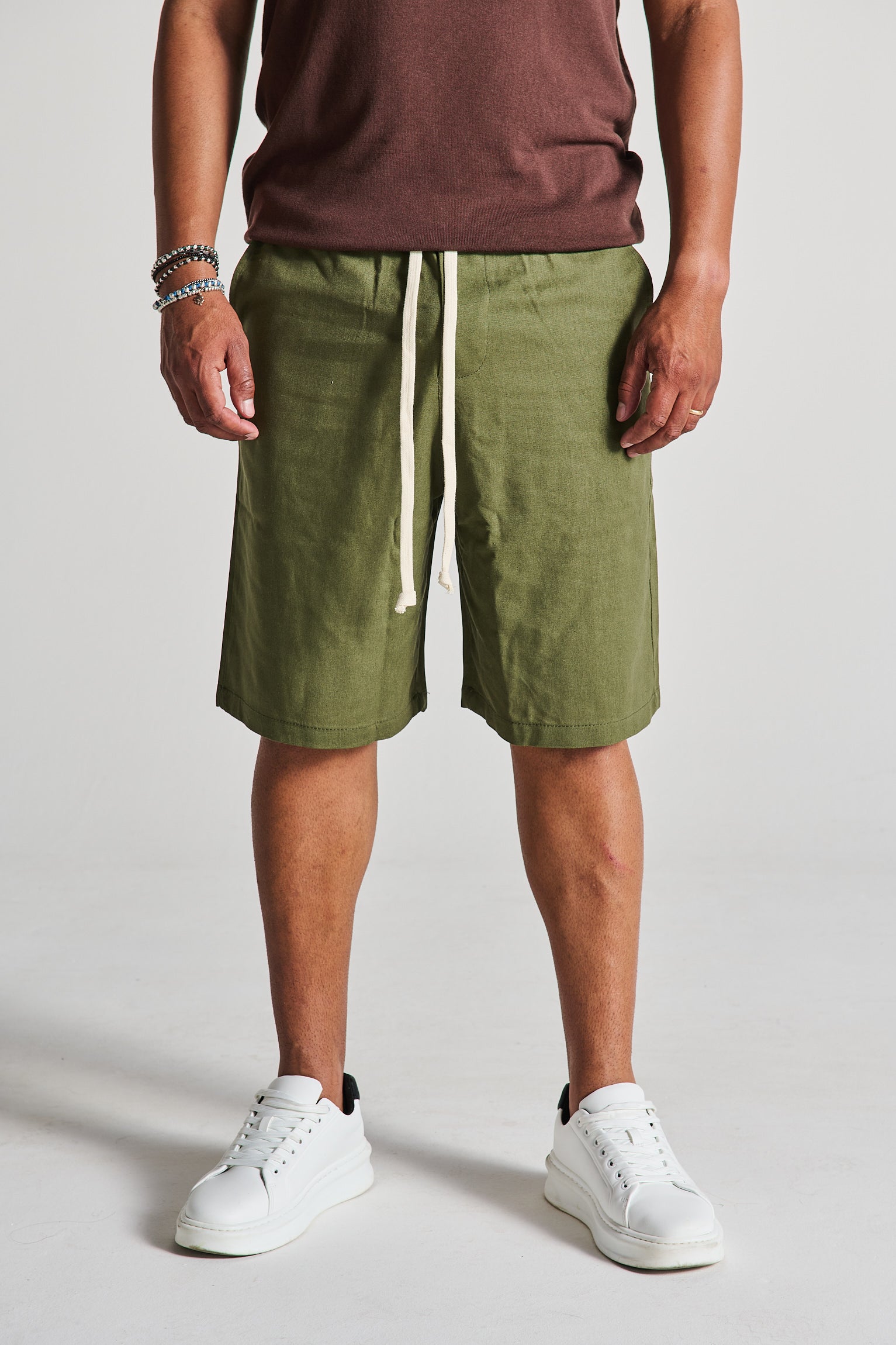BERMUDA MISTO LINO VERDE