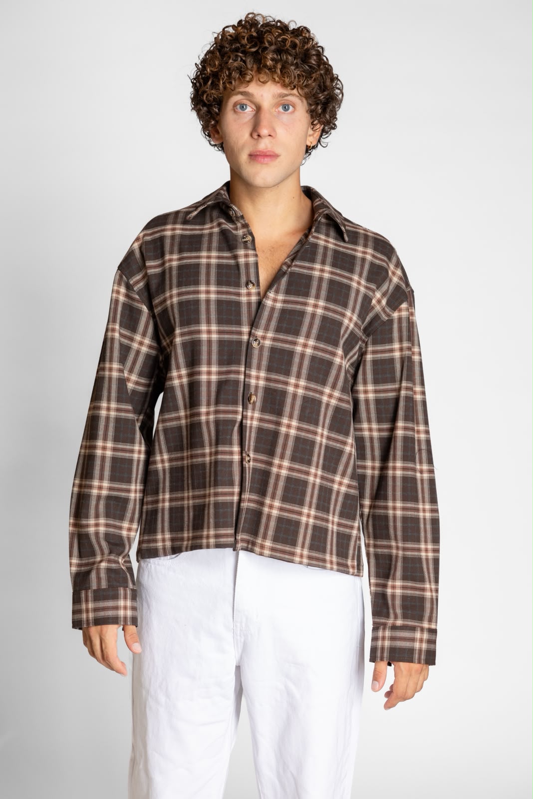 CAMICIA CROP QUADRI MORO