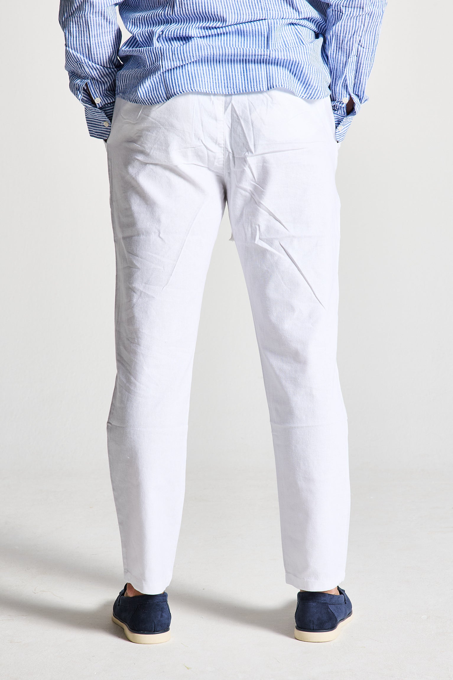 PANTALACCIO IN LINO BIANCO