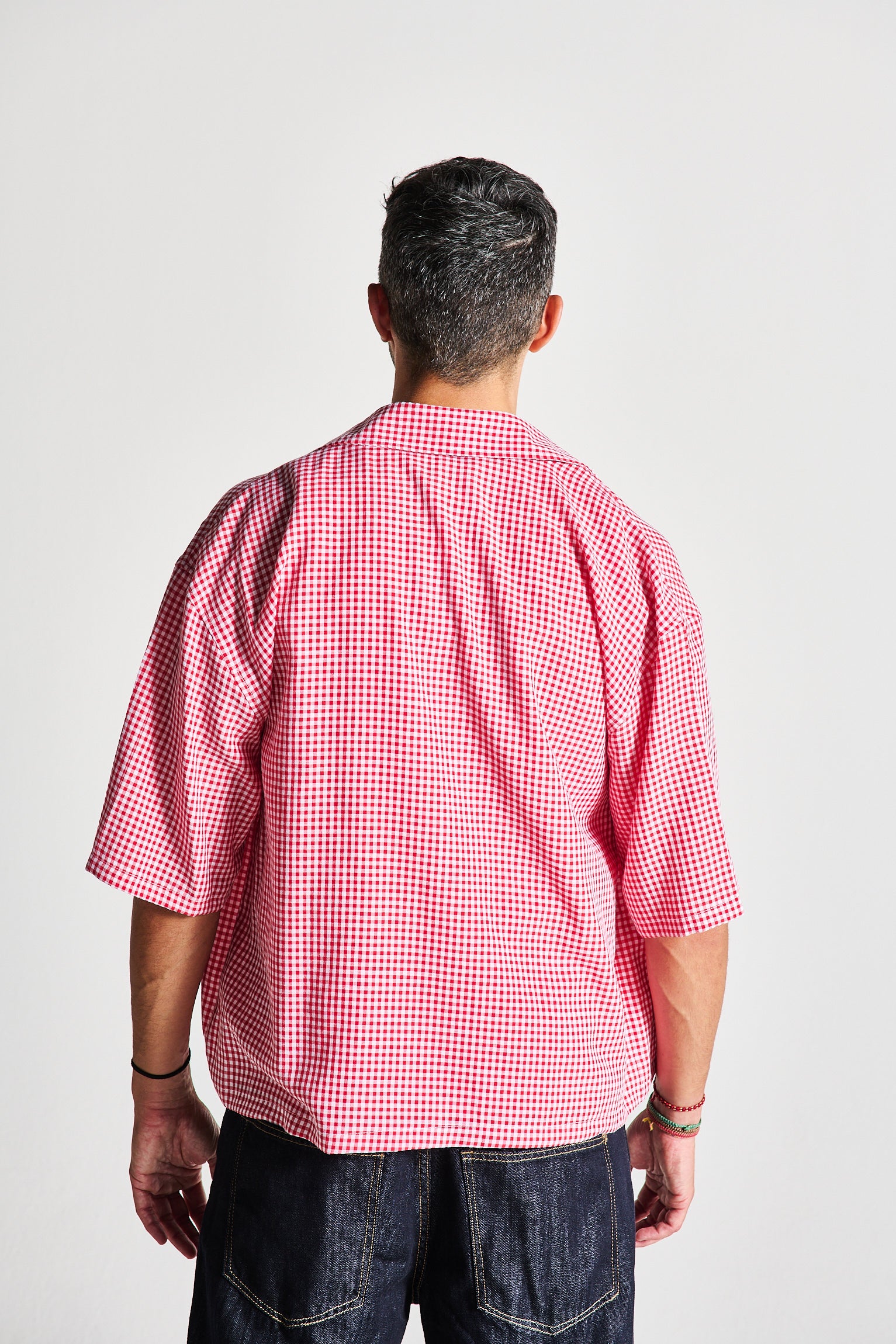 CAMICIA A QUADRI ROSSA MEZZA MANICA