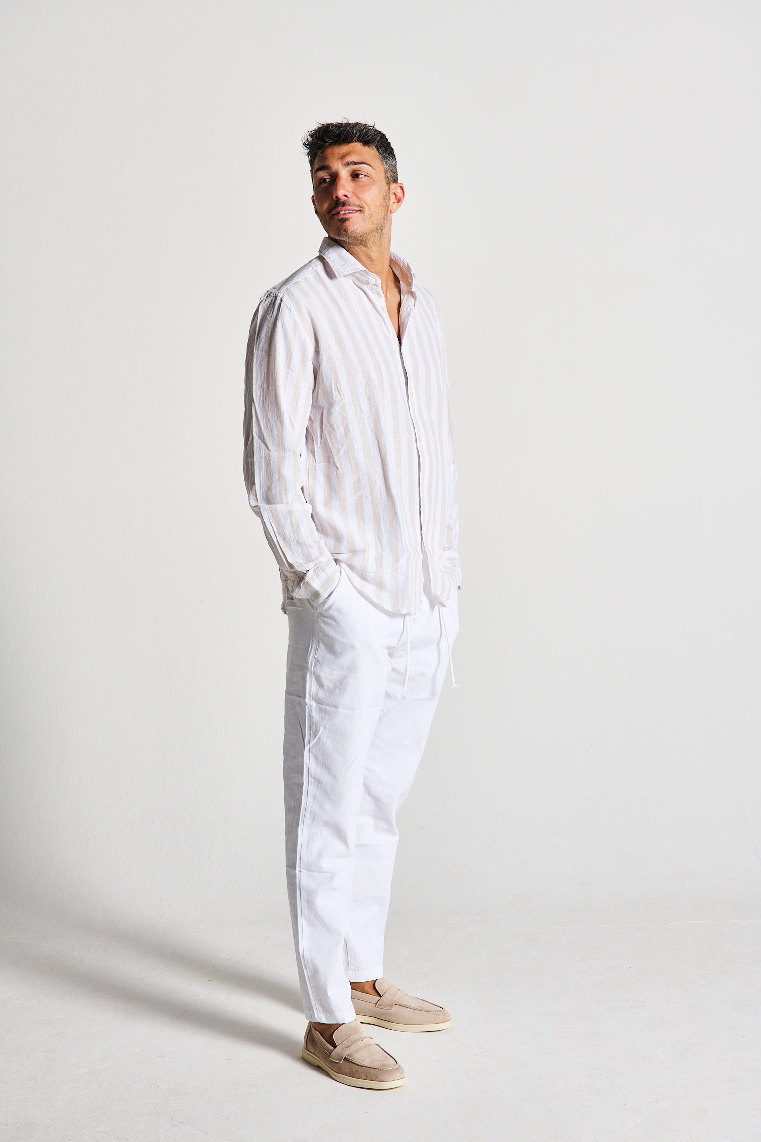 CAMICIA SANTORINI LINO BEIGE