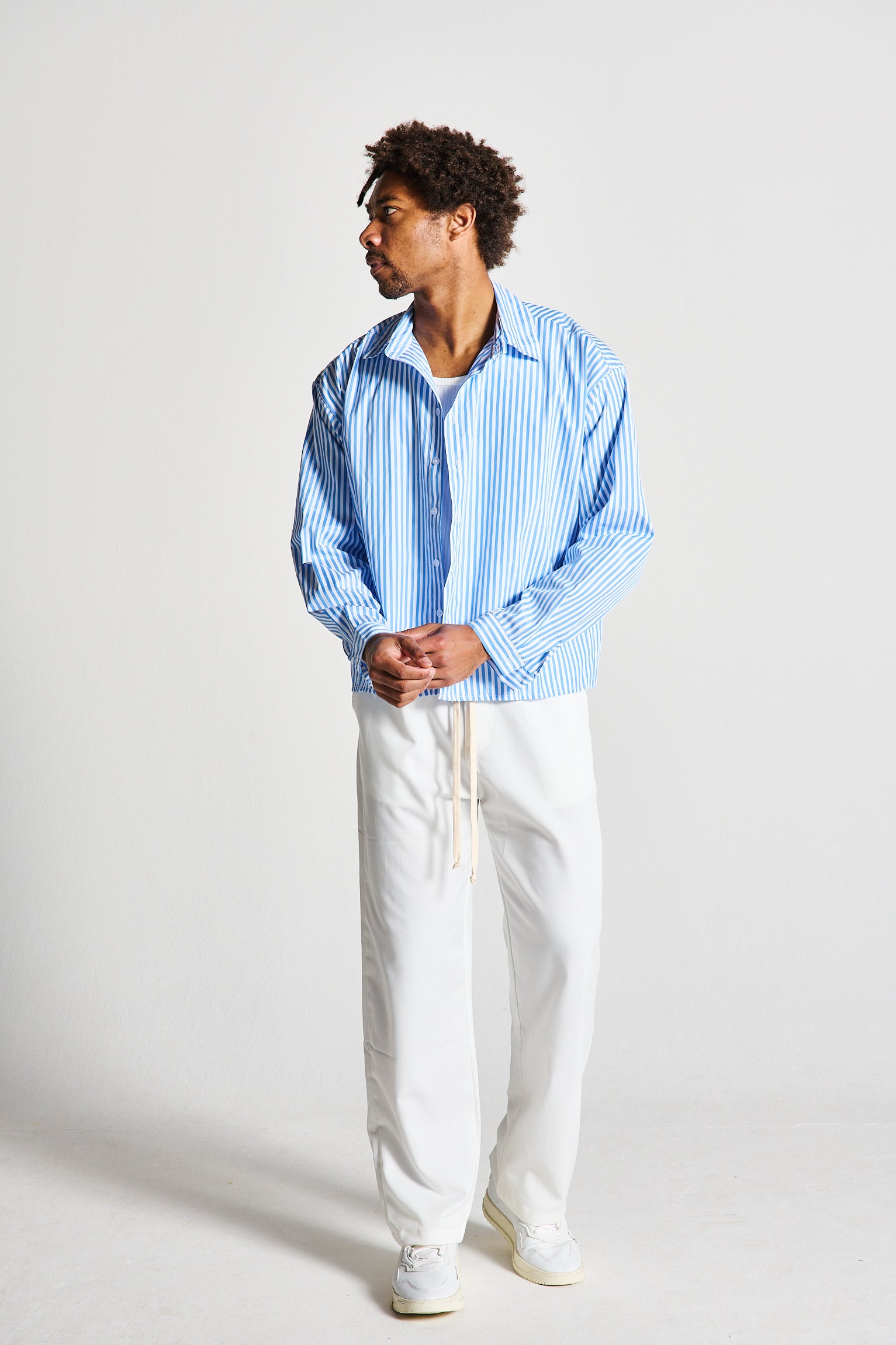 CAMICIA RIGHE KOS AZZURRA