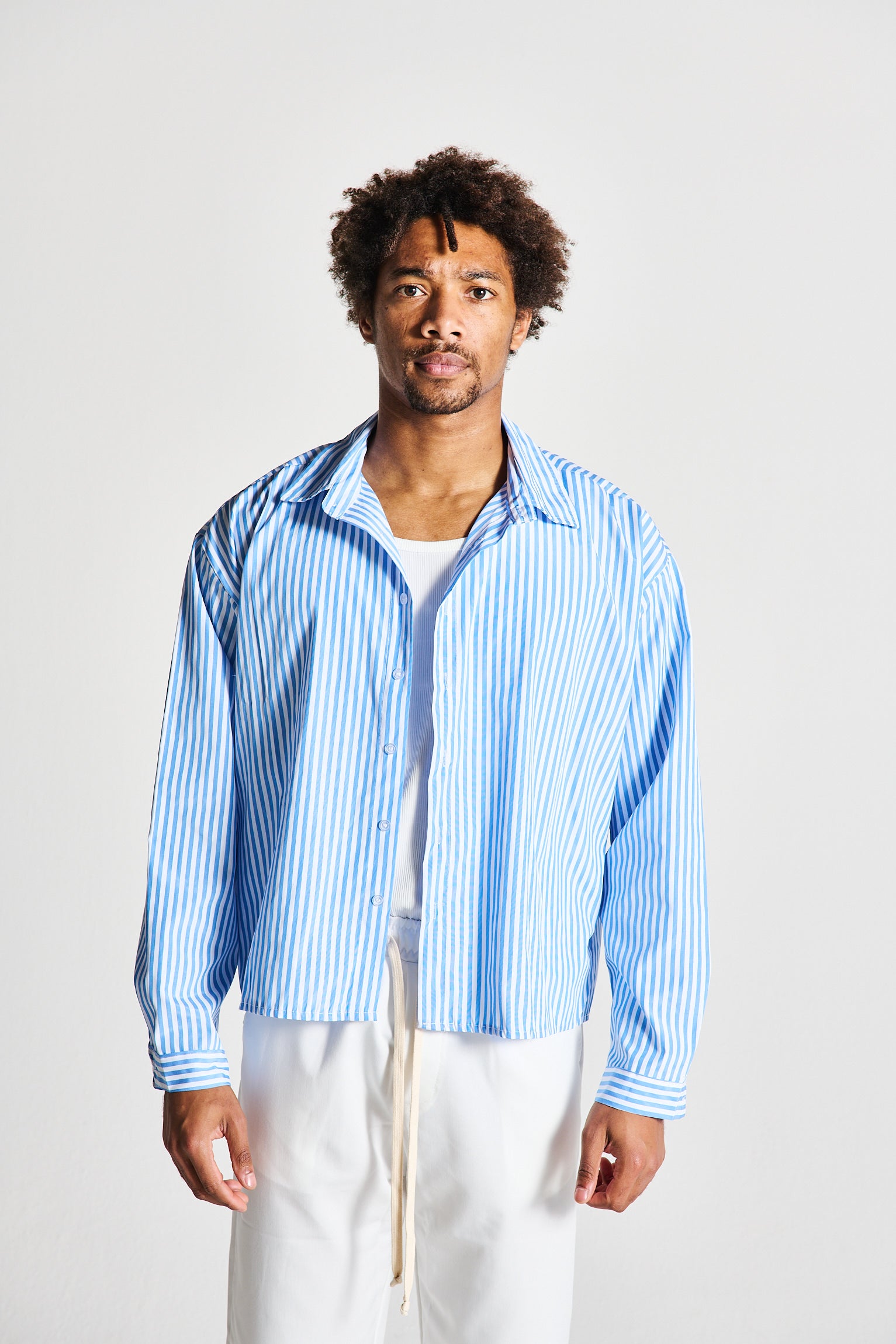CAMICIA RIGHE KOS AZZURRA
