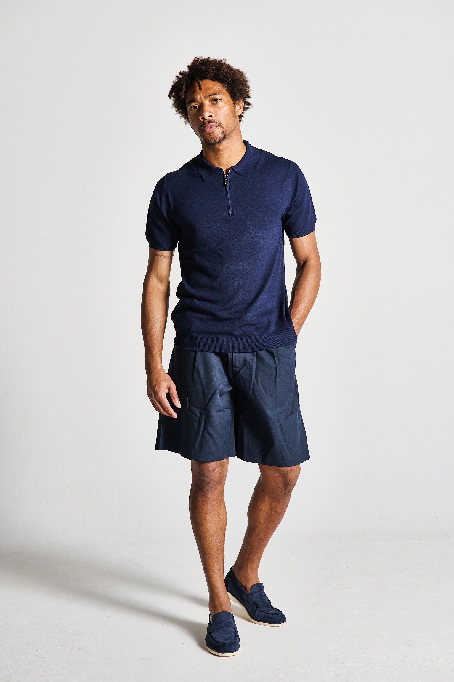 POLO ZIP BLU