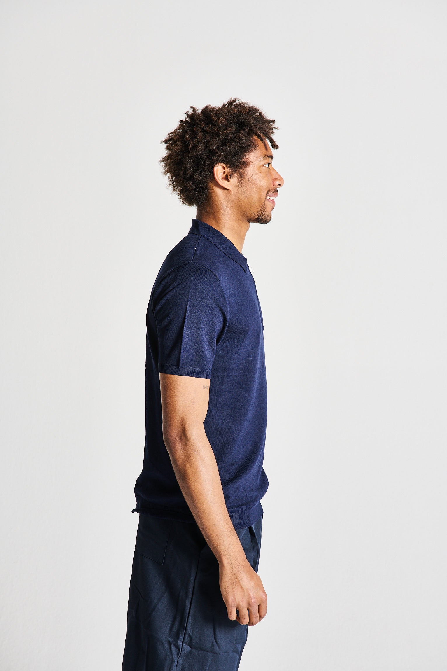 POLO ZIP BLU