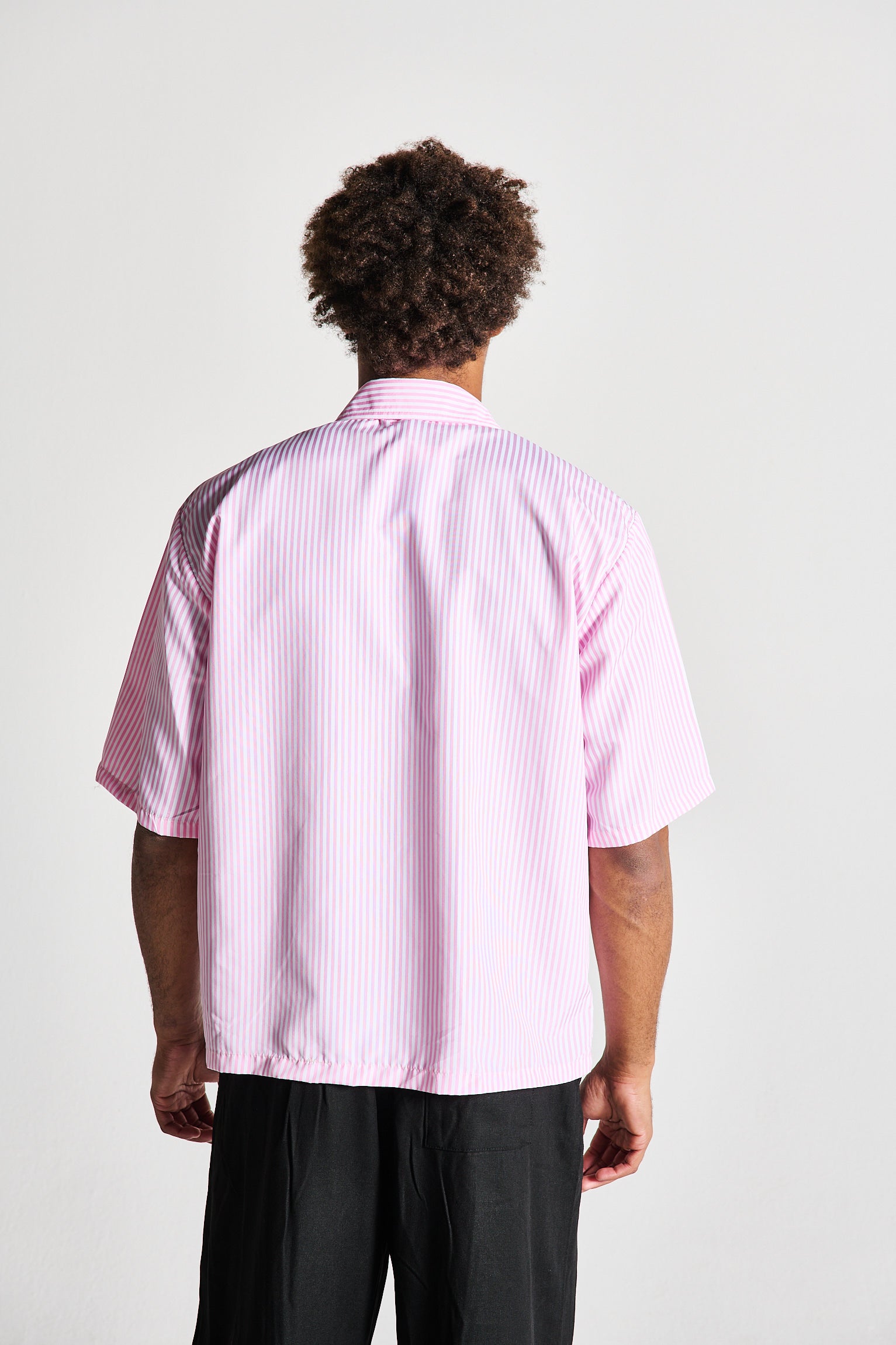 CAMICIA MEZZA MANICA ROSA RIGHE