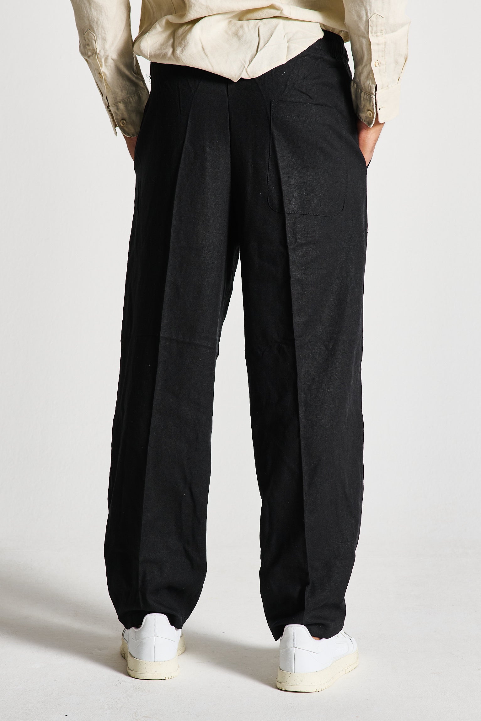 BAGGY NERO MISTO LINO