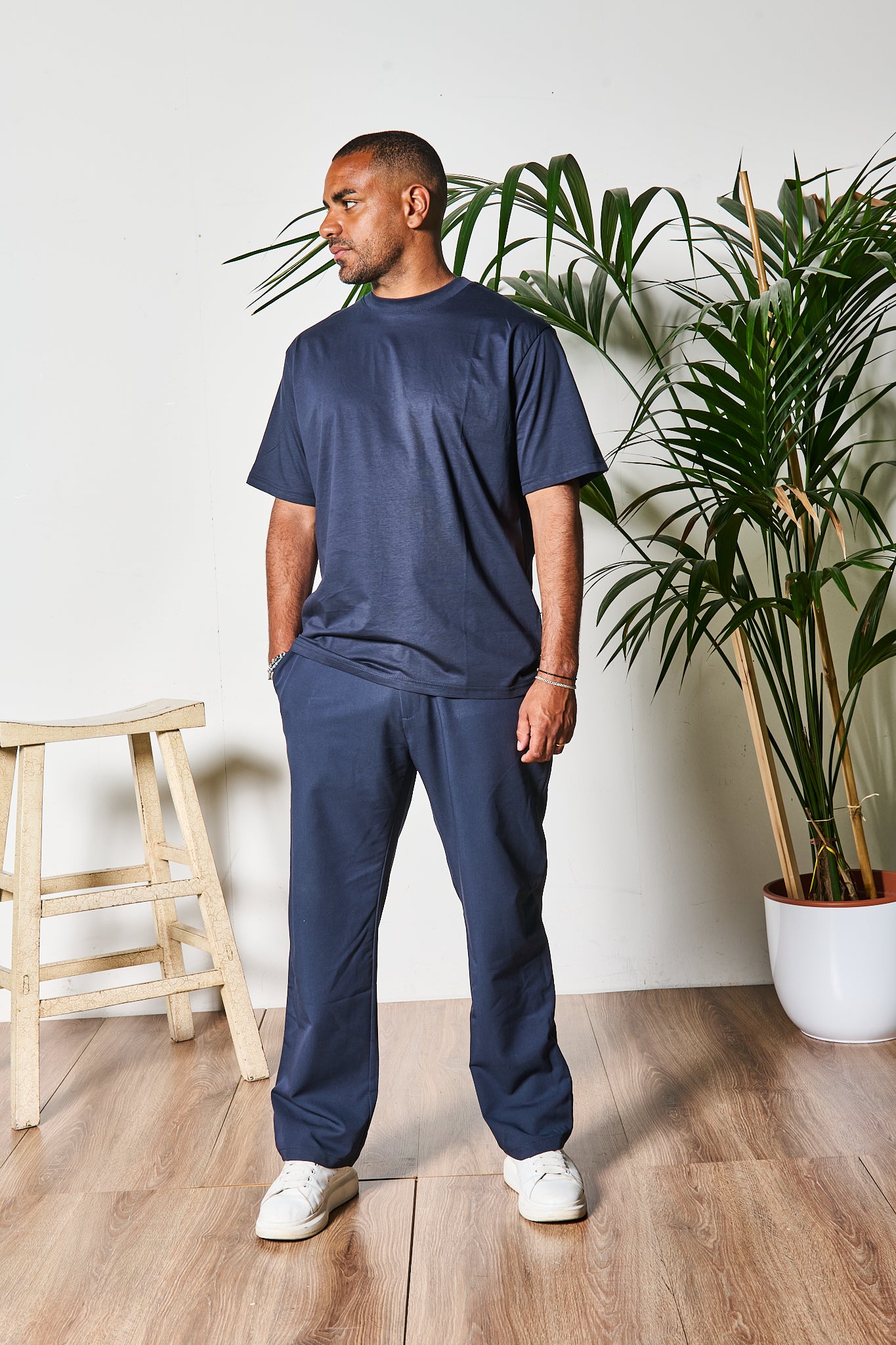 T-SHIRT FILO DI SCOZIA BLU