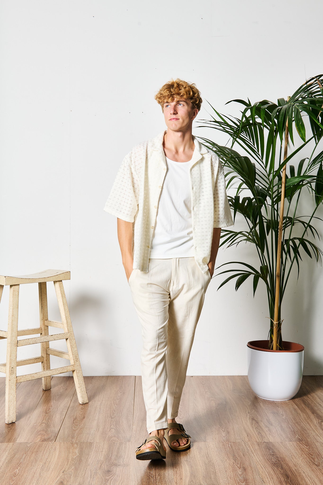 PANTALONE ELAGANTE IN LINO BEIGE